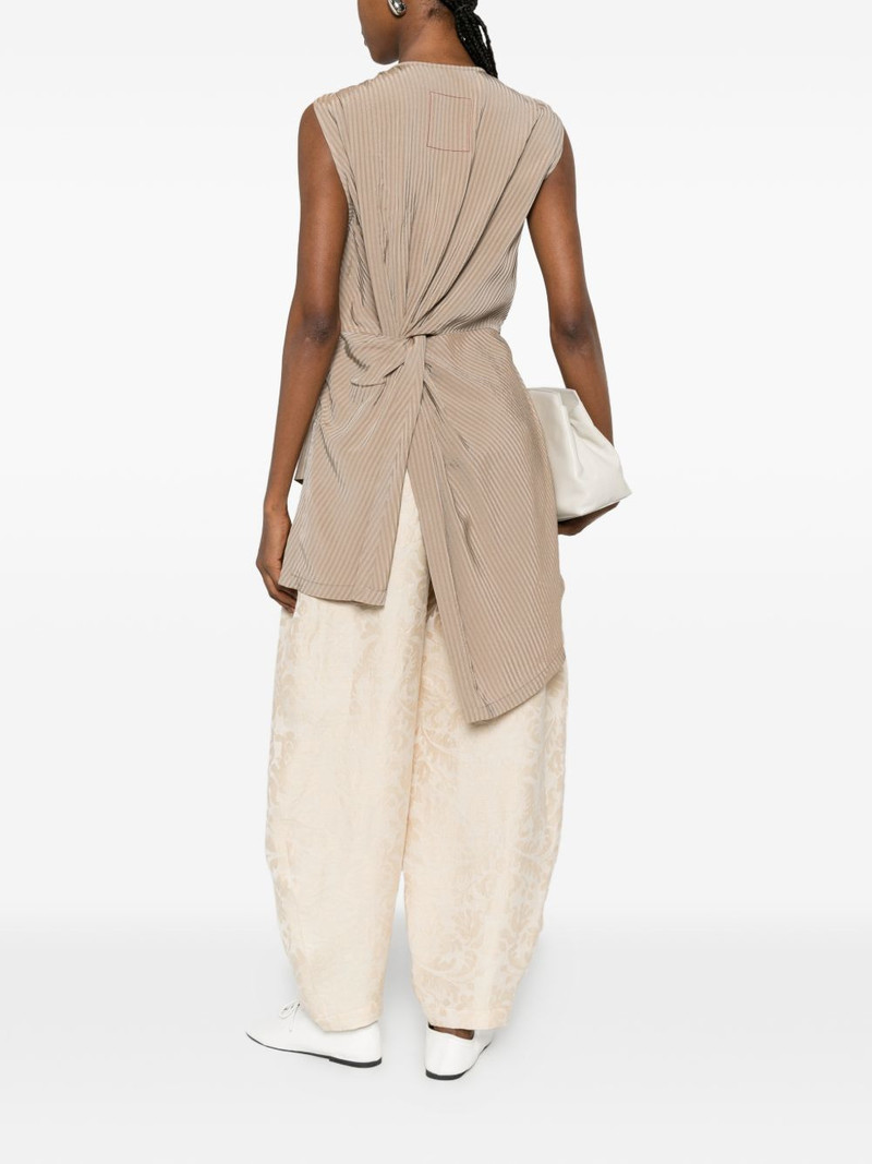 UMA WANG stripe-pattern asymmetric waistcoat outlook