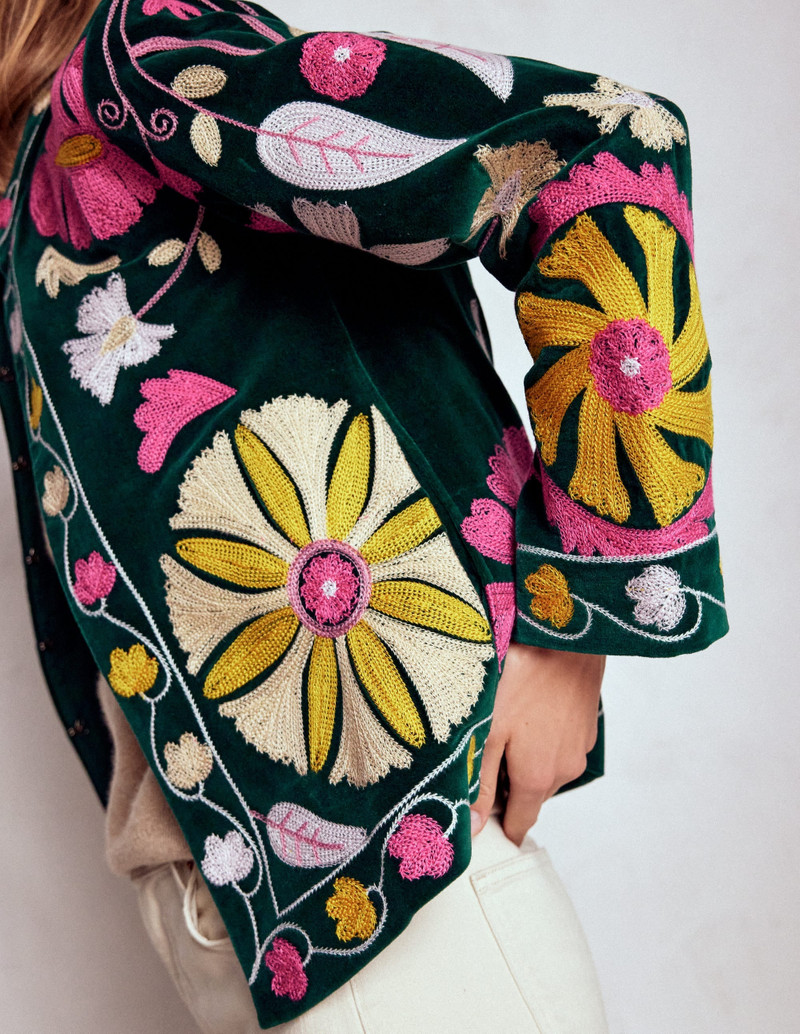 Embroidered Souvenir Jacket-Emerald Night Embroidery 3
