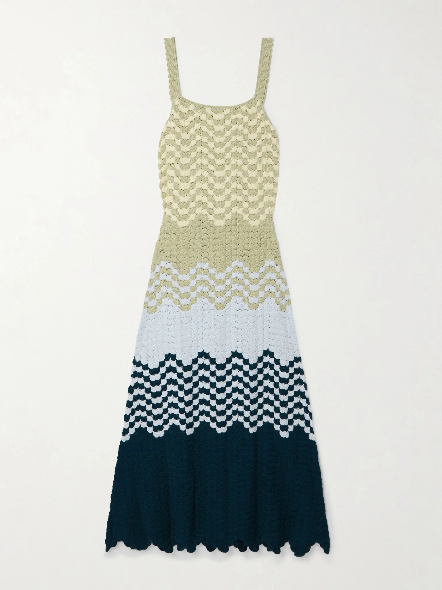 Marea crocheted cotton maxi dress Blue - 1