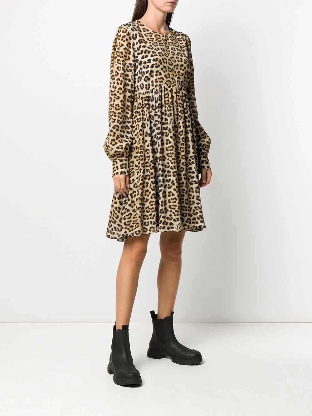 leopard-print tunic dress  - 3