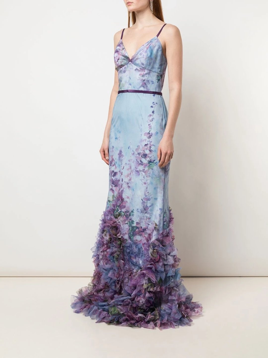 FIT-TO-FLARE FLORAL TEXTURE GOWN - 2