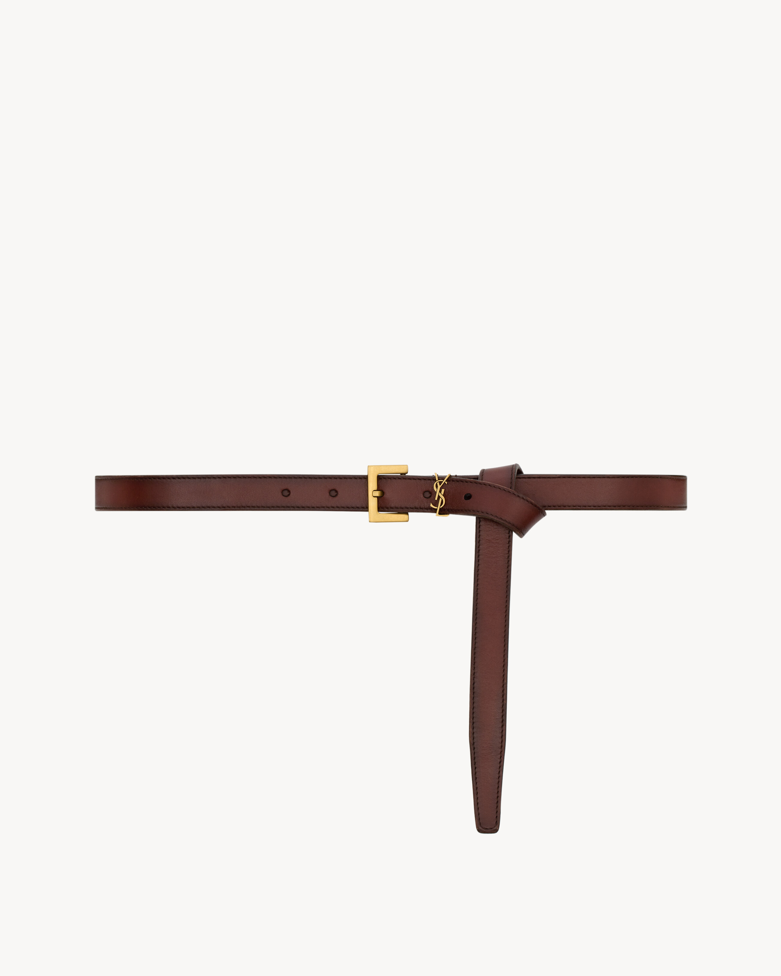 cassandre thin belt in vegetable-tanned leather - 2
