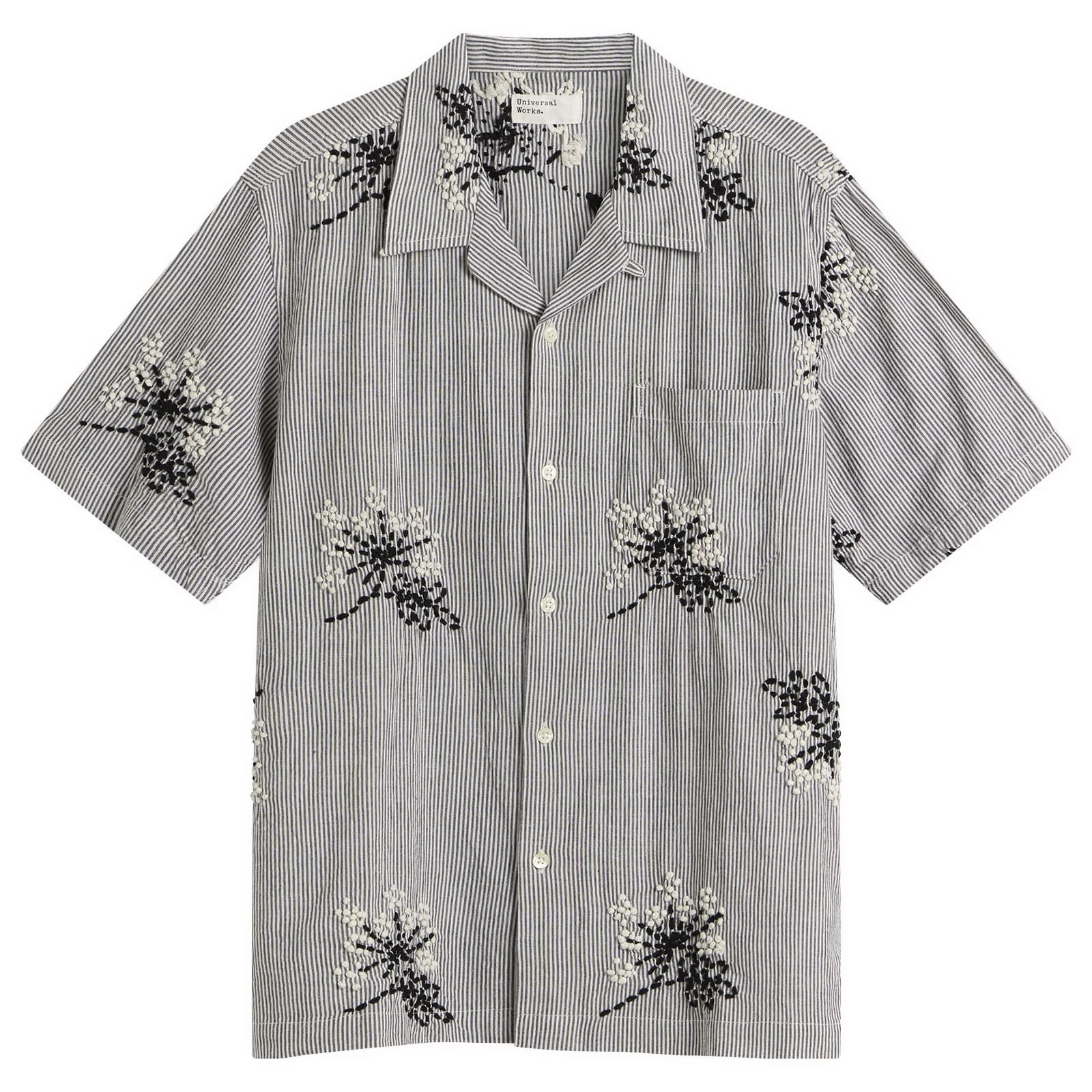 Universal Works Hand Embroidered Stripe Road Shirt - 1
