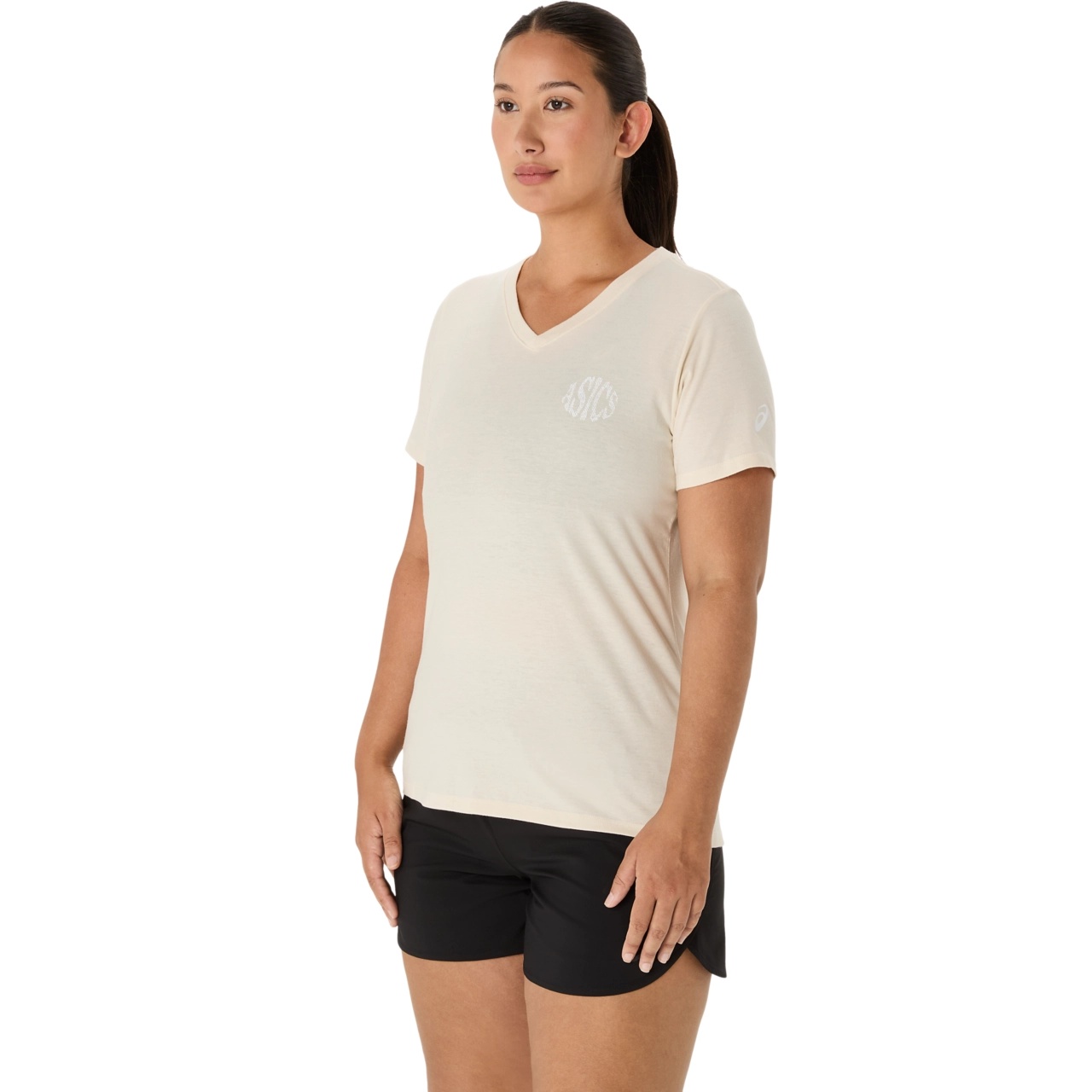 WOMEN'S ASICS NATURE V-NECK SHORT SLEEVE TEE - 3
