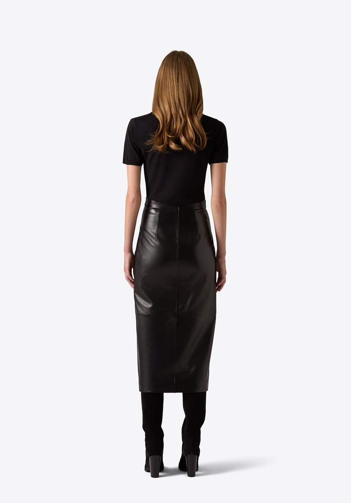 LEATHER SKIRT 76 BLACK - 3