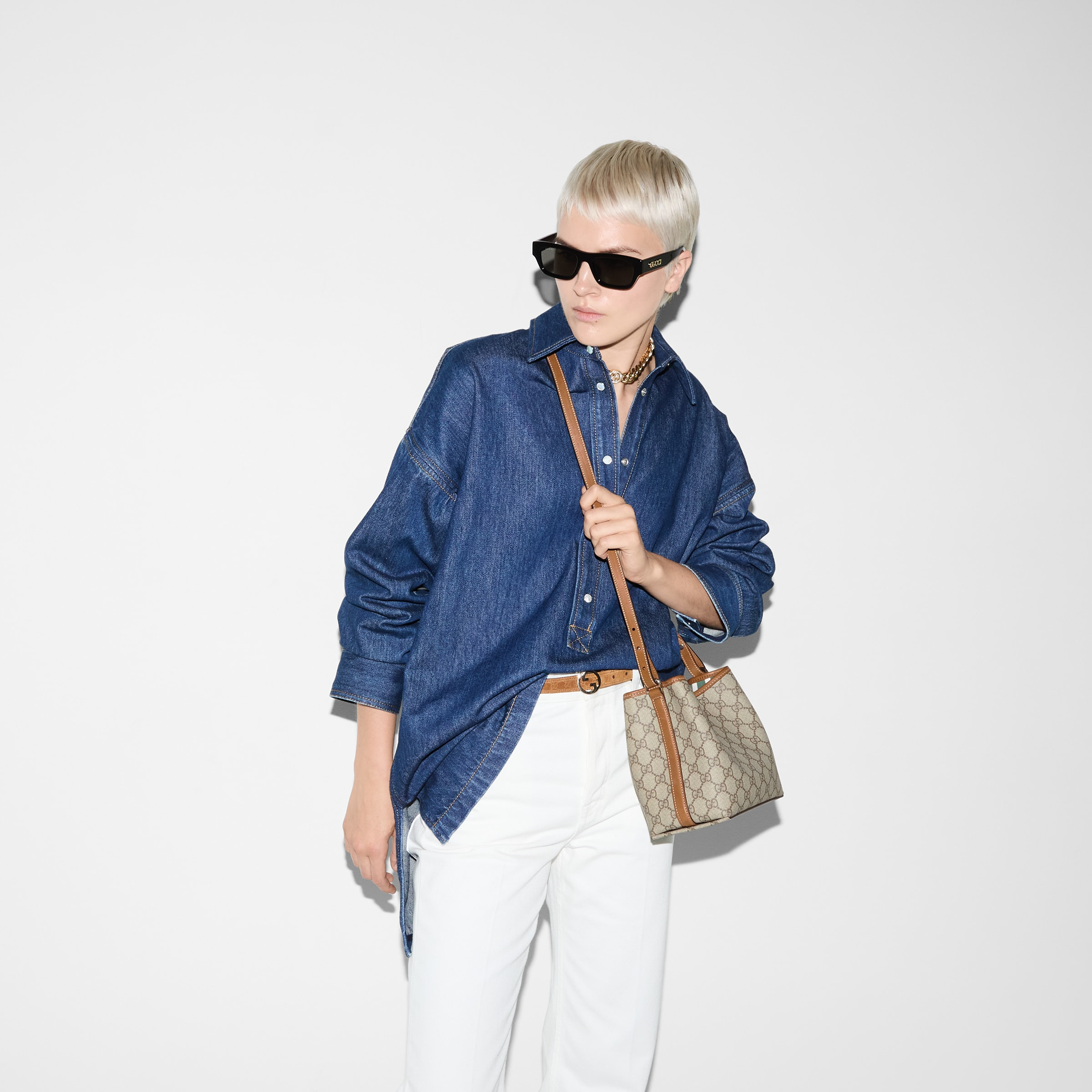 GG Emblem mini bucket bag - 5
