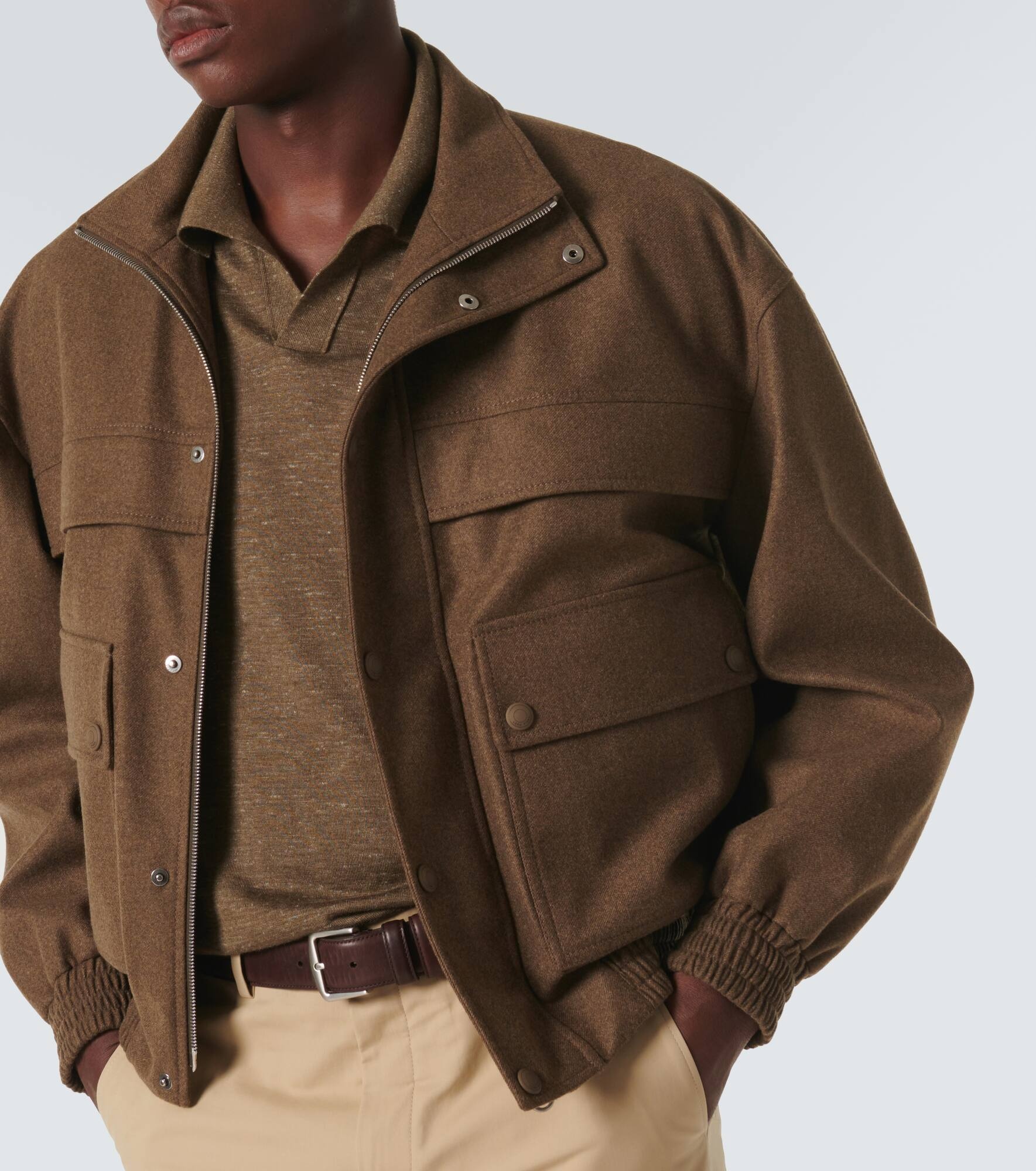 Silk, cashmere, and linen polo shirt - 5