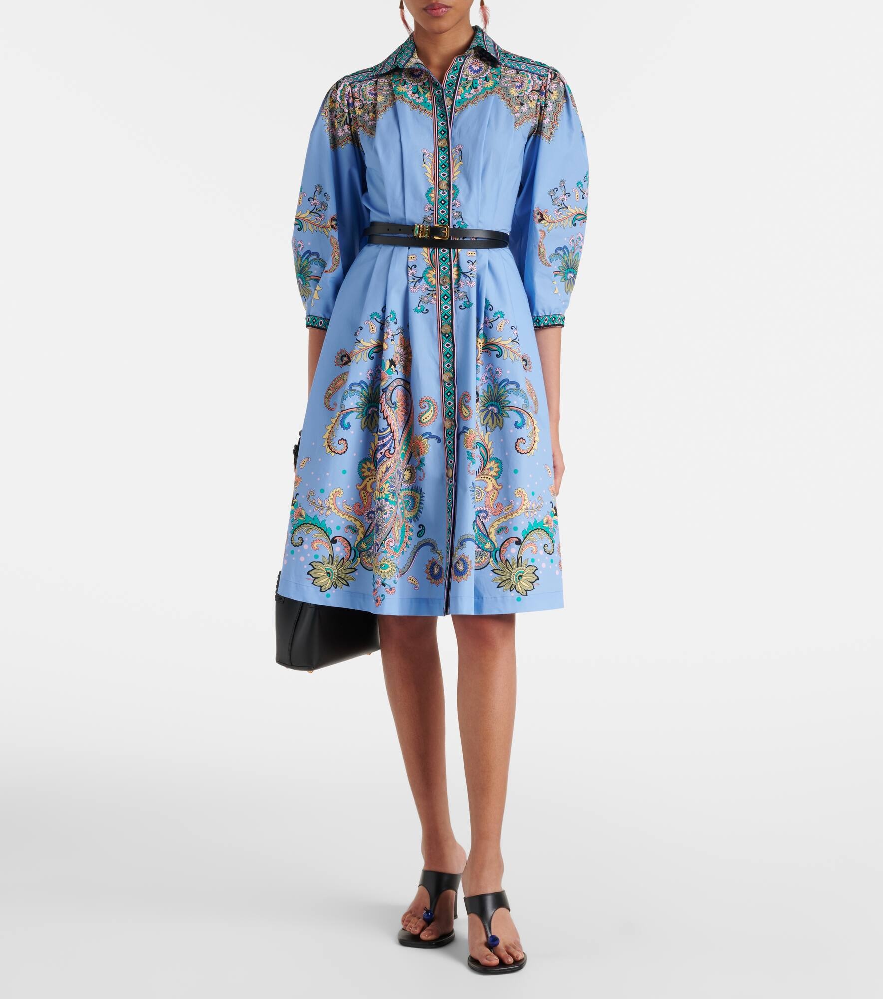 Printed cotton shirt dress - 2