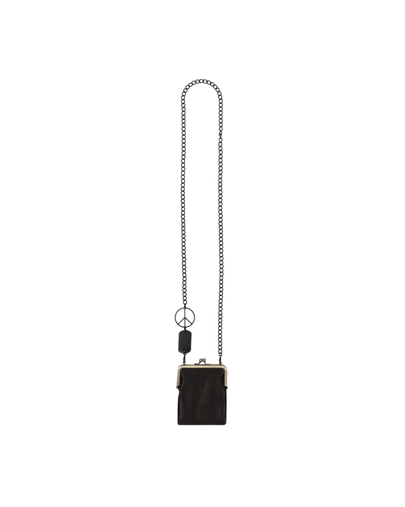 Kapital Leather Clasp Chain Pouch Black outlook