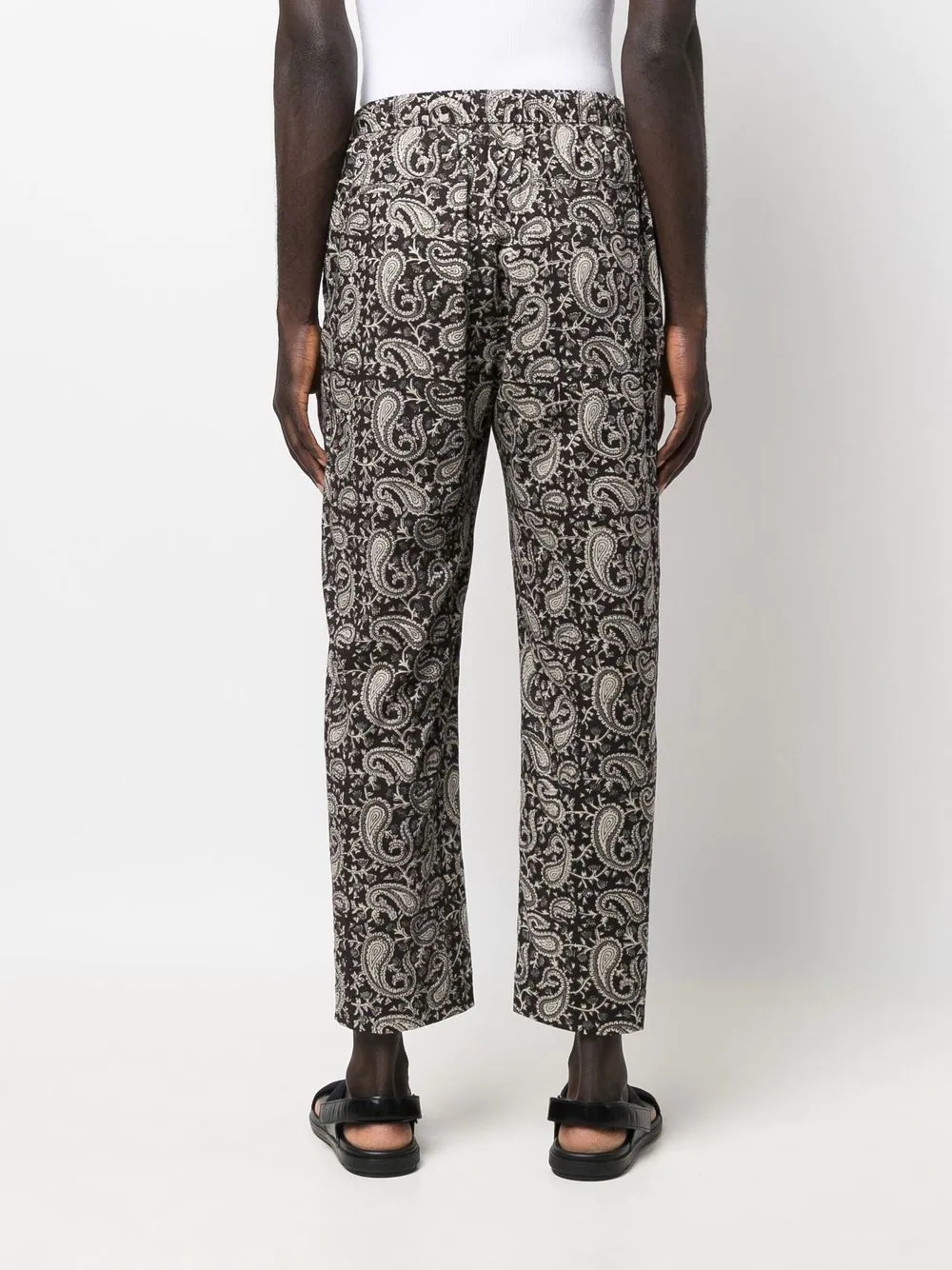 paisley-print organic-waist straight-leg trousers - 4