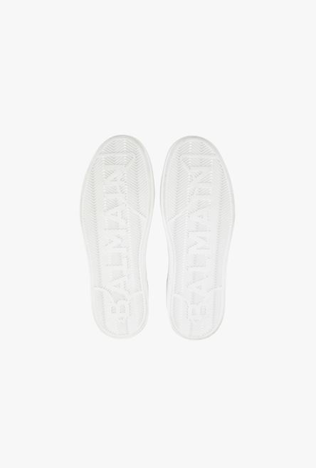 (Balmain)RED - Smooth black and white leather B-Court sneakers - 5