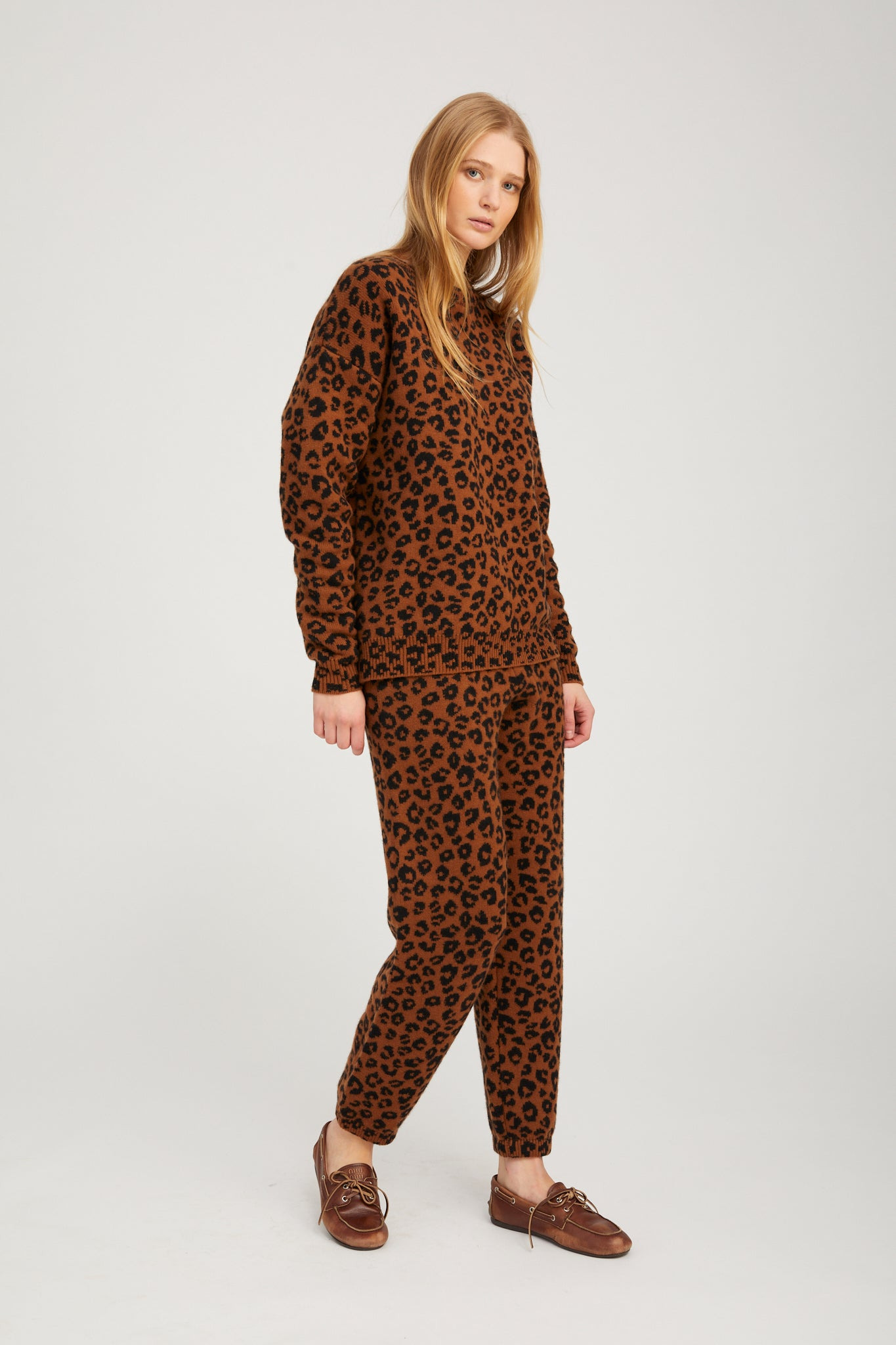 LEOPARD CASHMERE SWEATPANTS - 3
