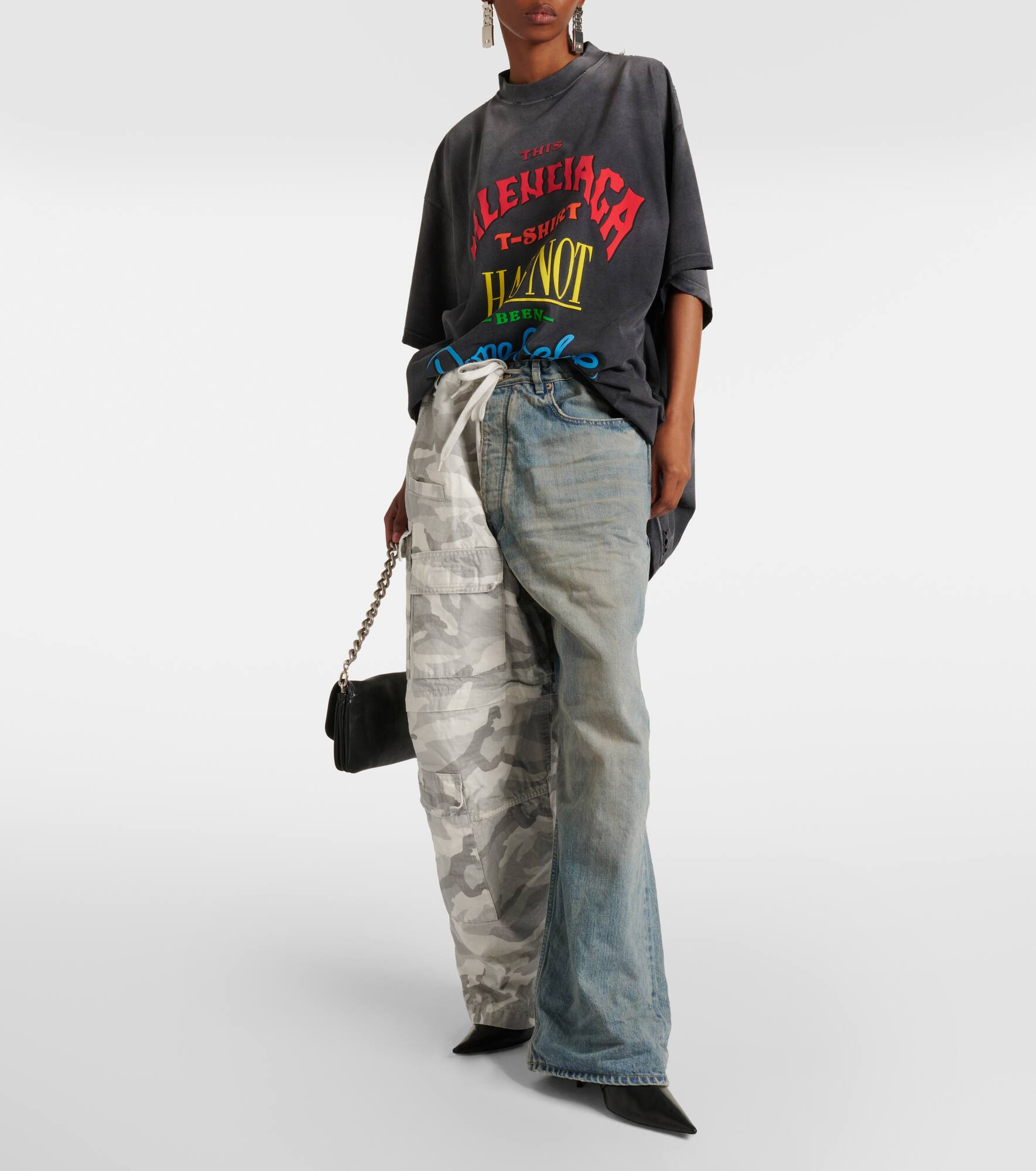 Cotton ripstop and denim cargo pants - 2