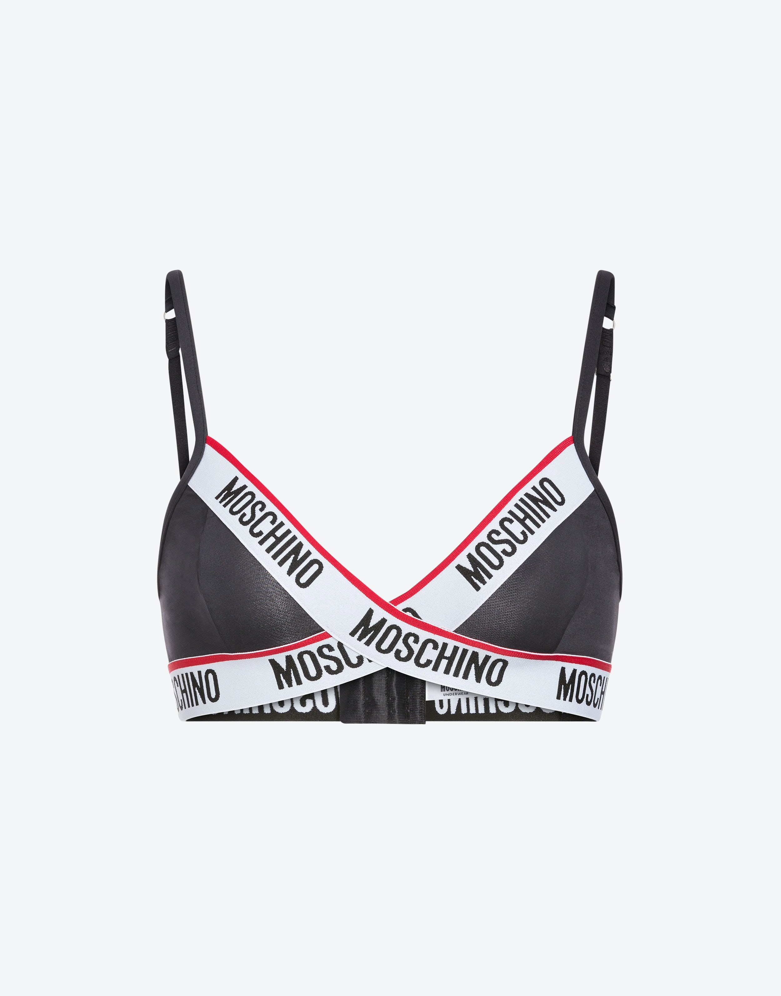 Moschino MICROFIBRE TRIANGLE BRA WITH LOGO