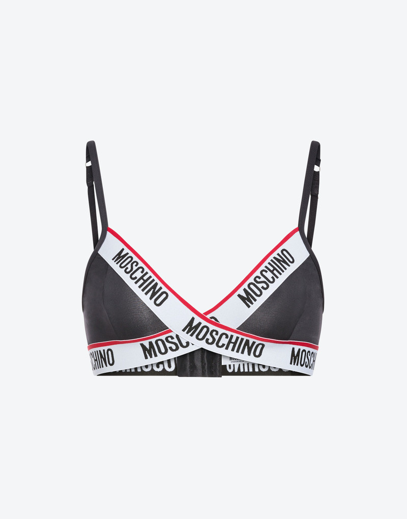 MICROFIBRE TRIANGLE BRA WITH LOGO 1