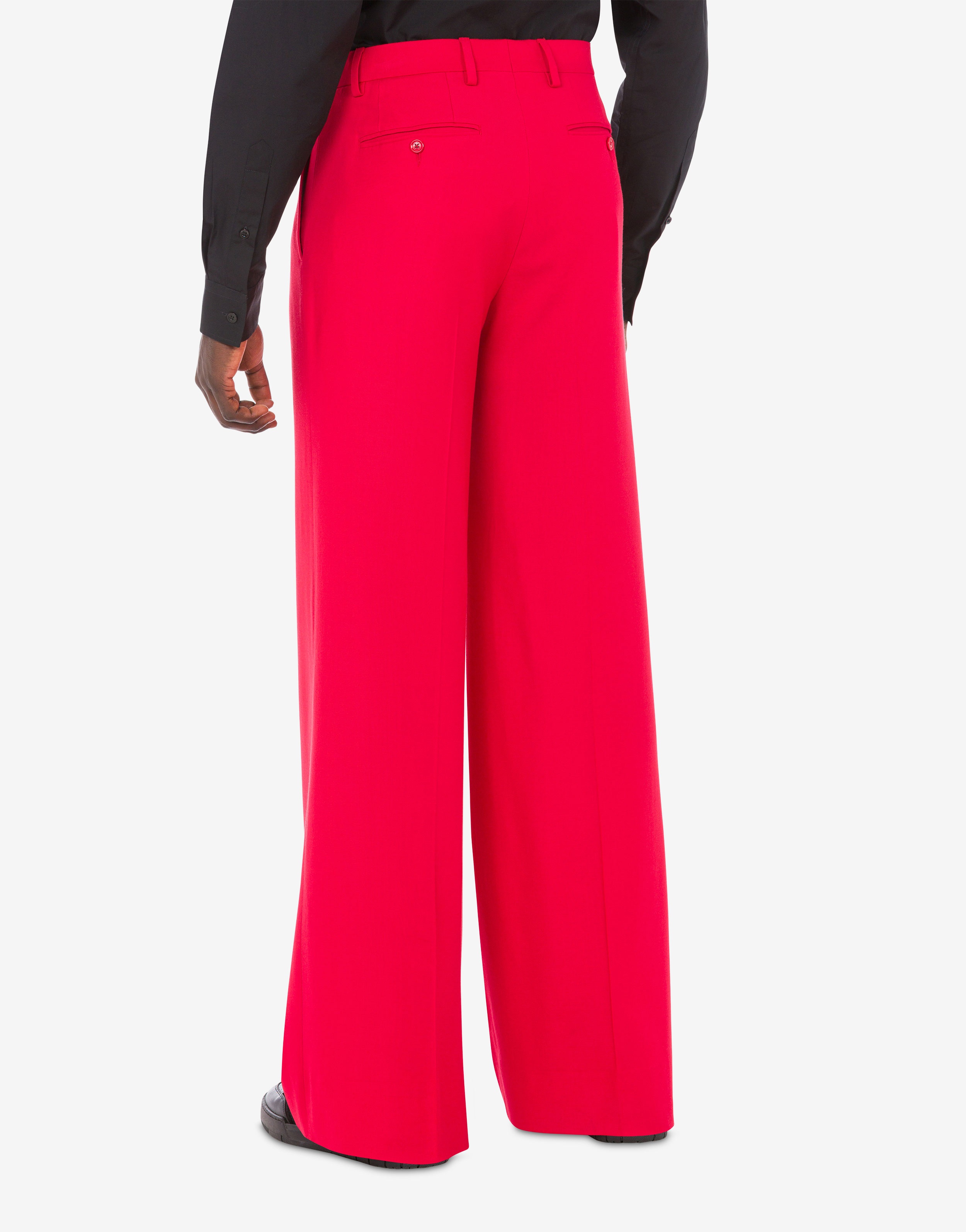 STRETCH GABARDINE WIDE TROUSERS - 2