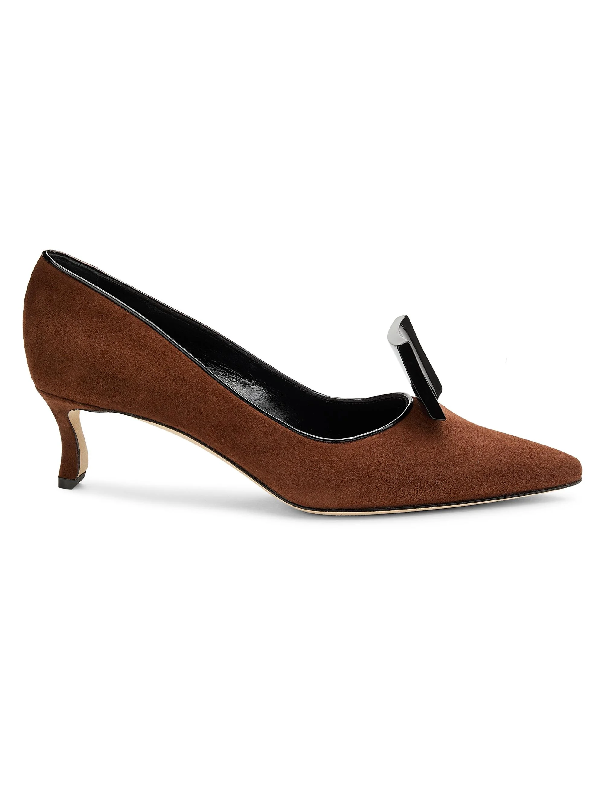 Women's Potoka 50MM Suede Pumps - Dark Brown Black - 1