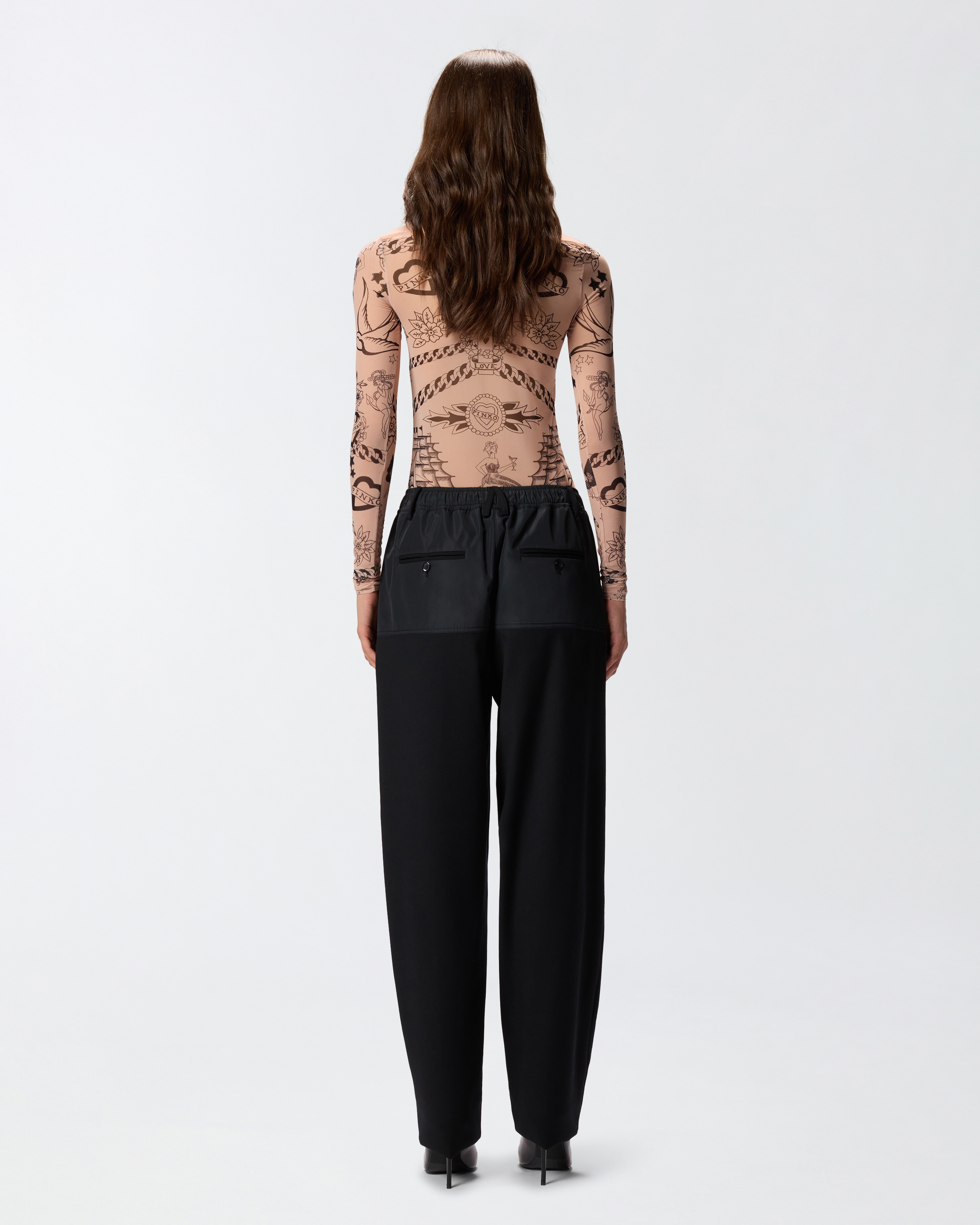 DUAL-FABRIC SKINNY TROUSERS - 4