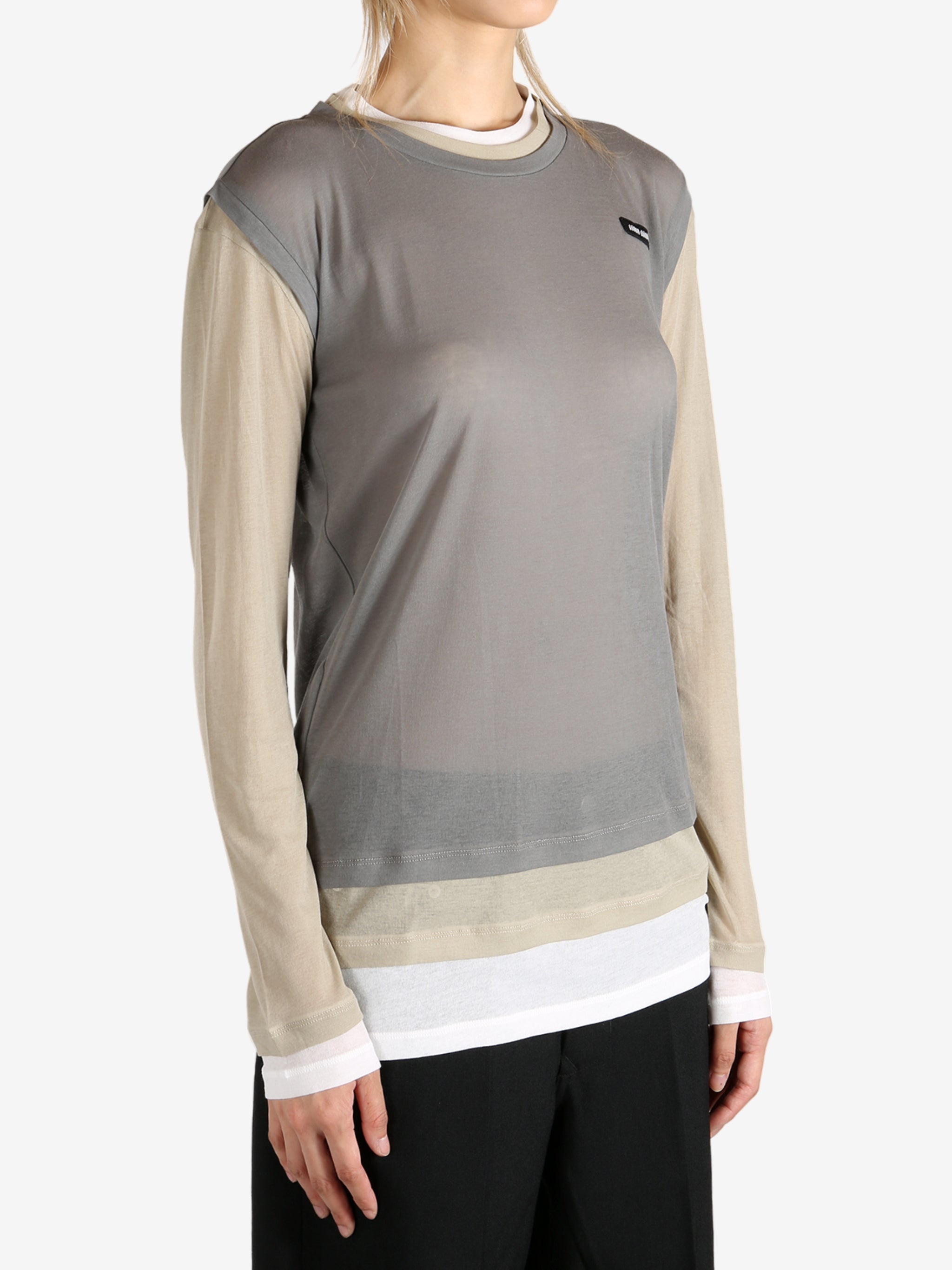 MIU MIU - Women Multi Layer Jersey Top - 2