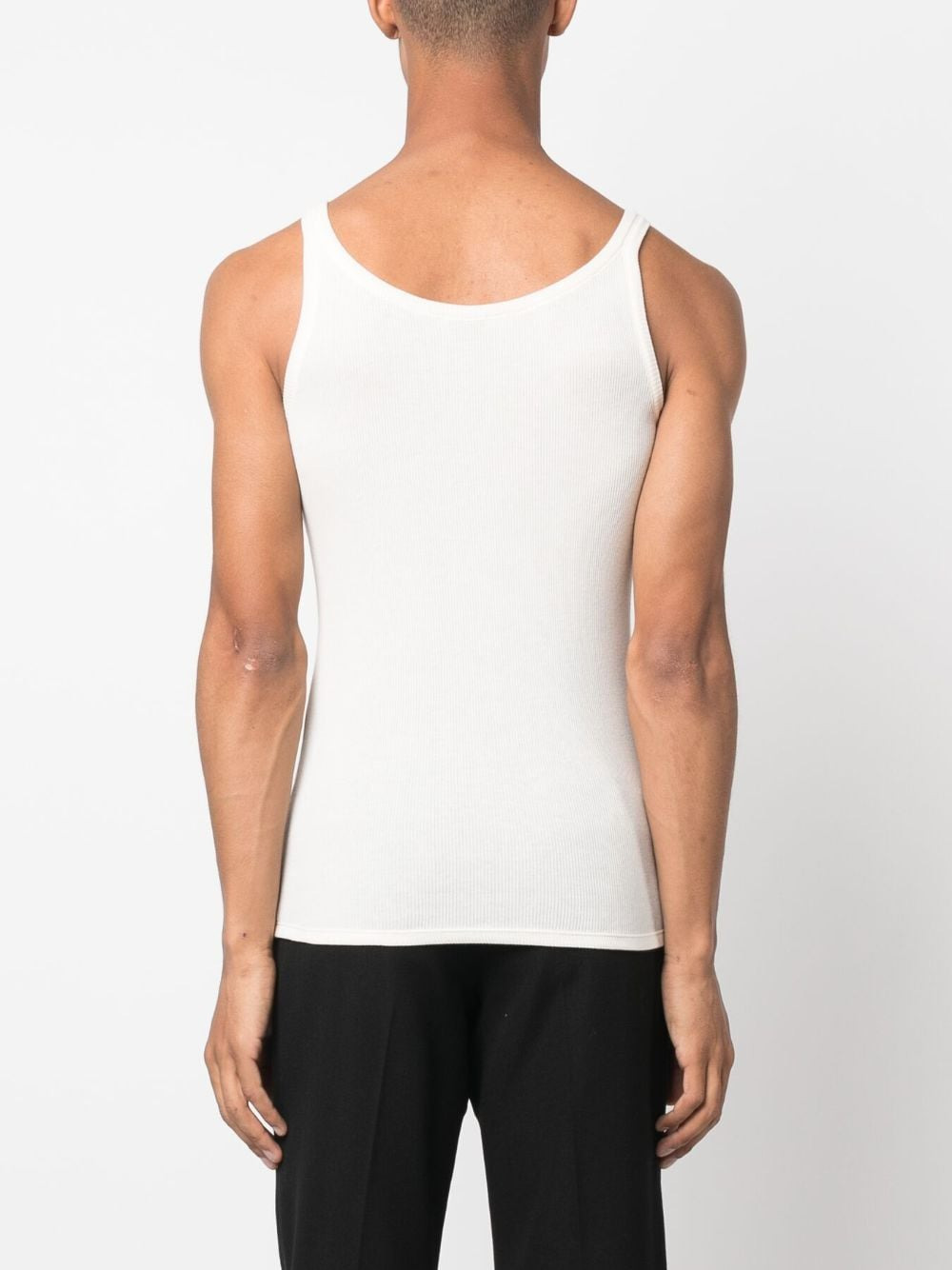 Saint Laurent logo-embroidered ribbed tank top - 4