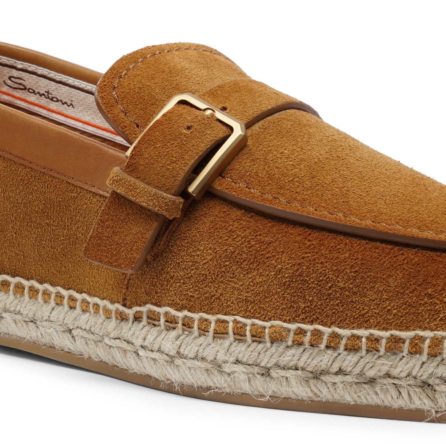 Men's brown suede single-buckle espadrillas - 6