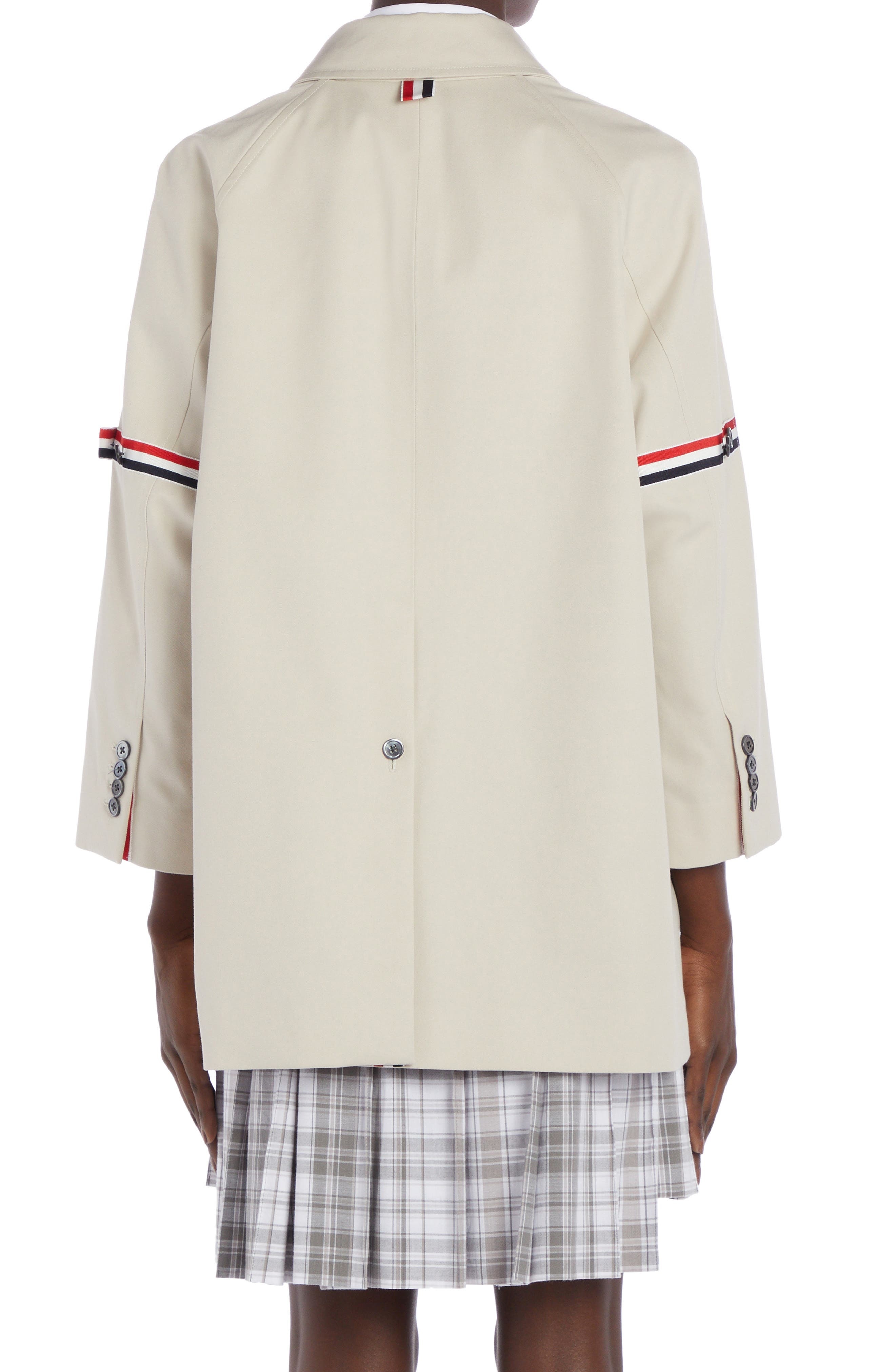 Thom Browne Armband Waterproof Twill Crop Car Coat in Khaki at Nordstrom - 2