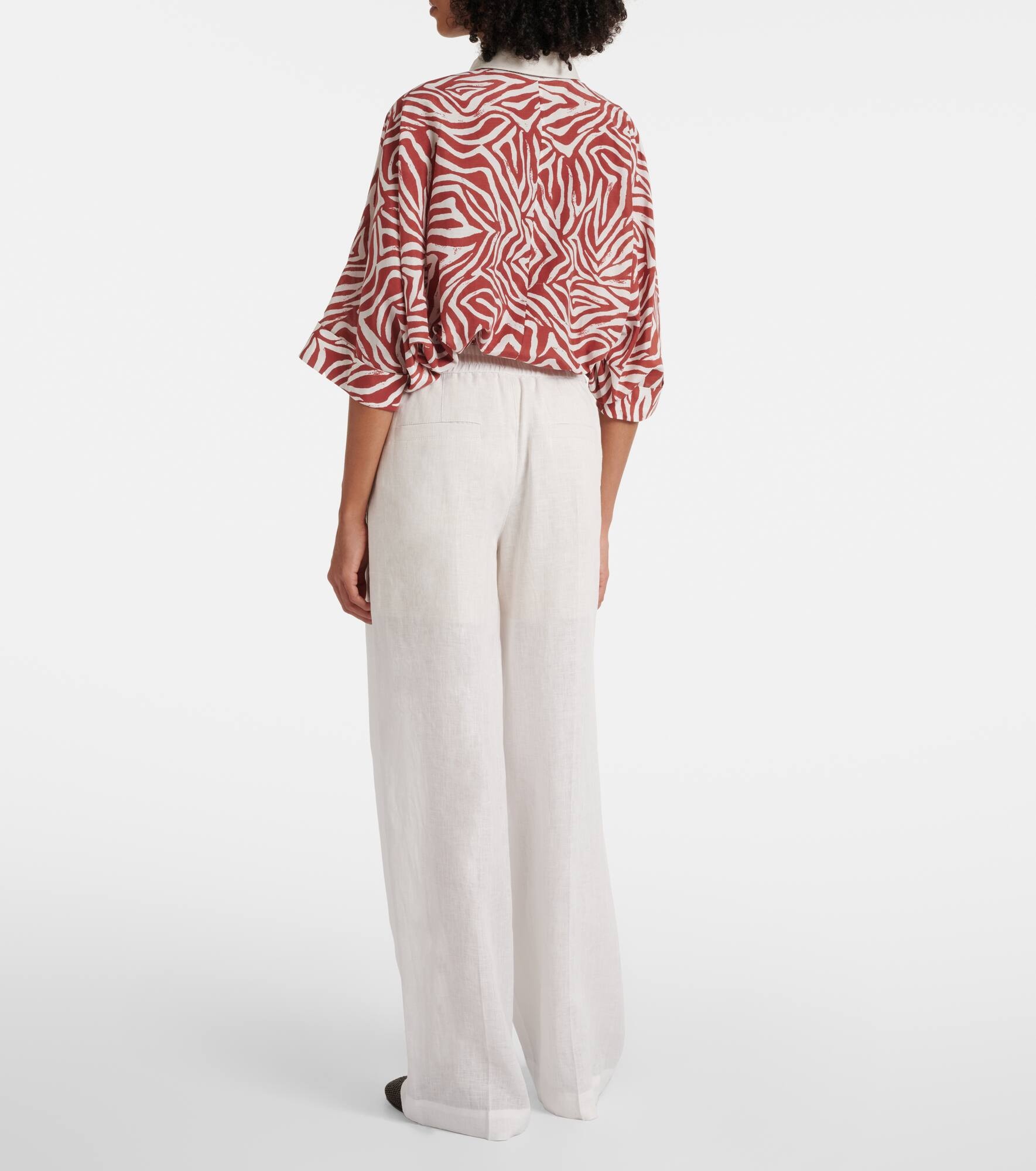 Linen wide-leg pants - 3