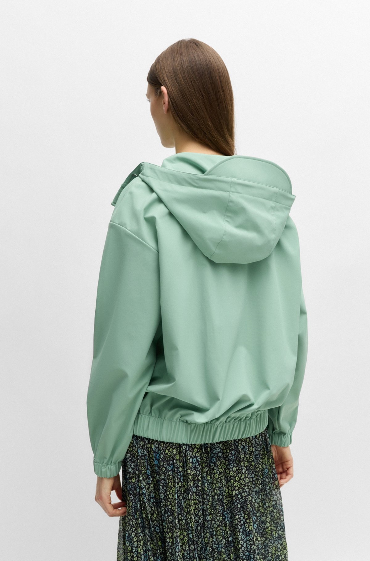 RELAXED-FIT HOODED JACKET IN WATER-REPELLENT STRETCH FABRIC - 4
