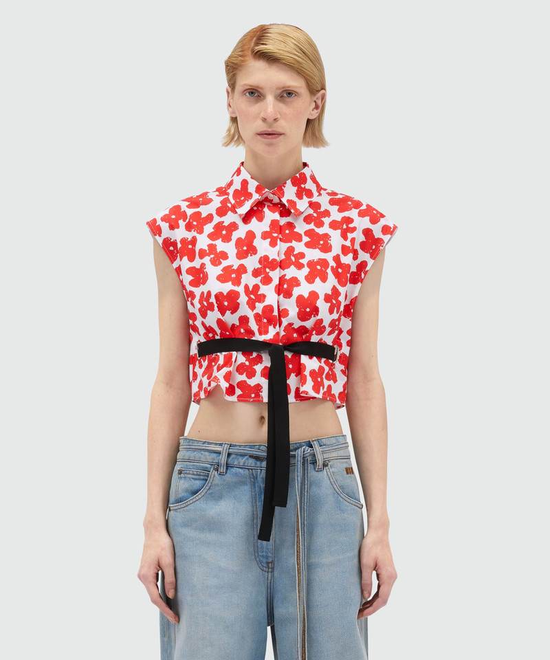 MSGM Cropped shirt with "Puffy flowers" print outlook