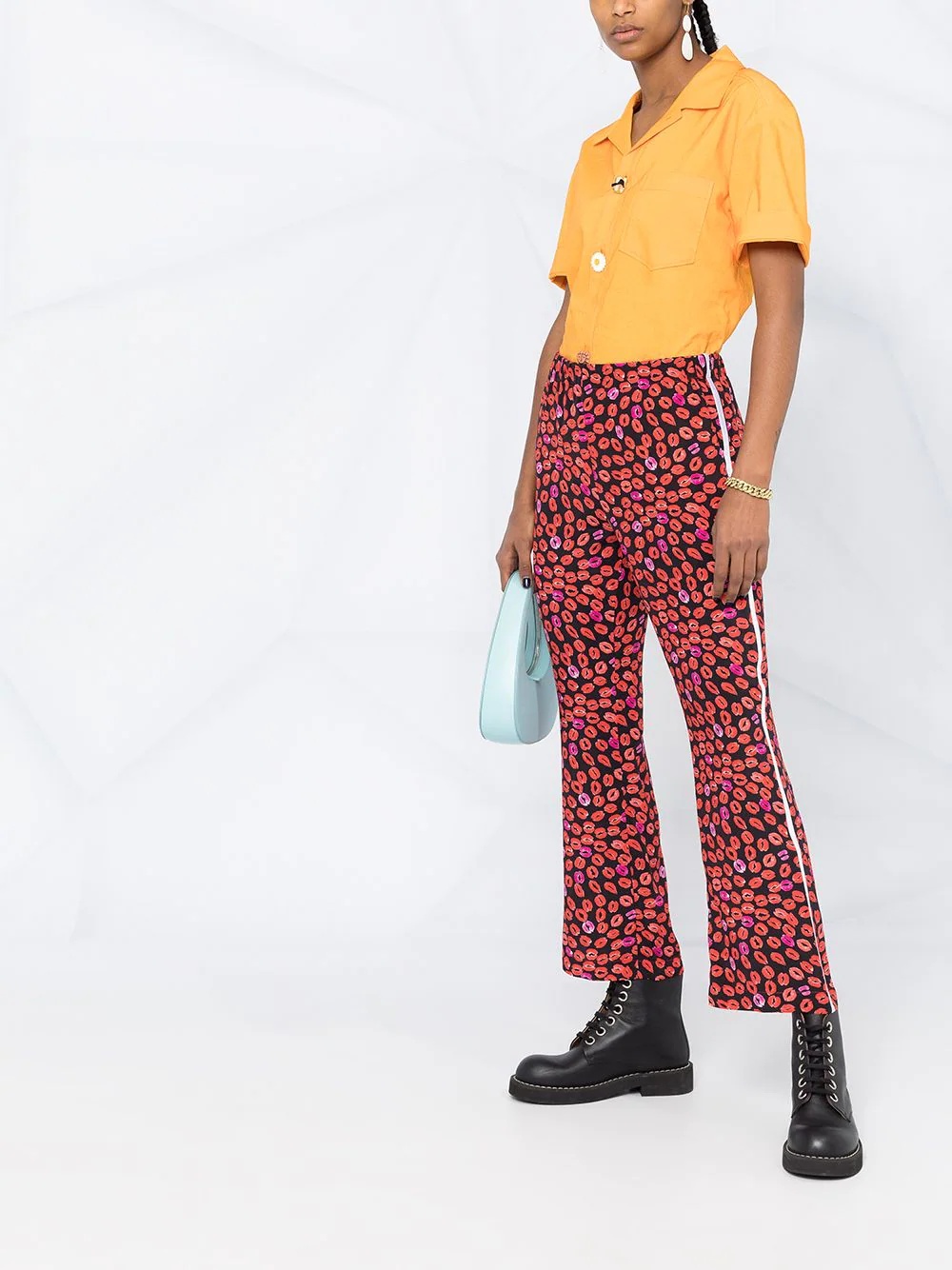 Small Kisses cropped flared trousers - 6