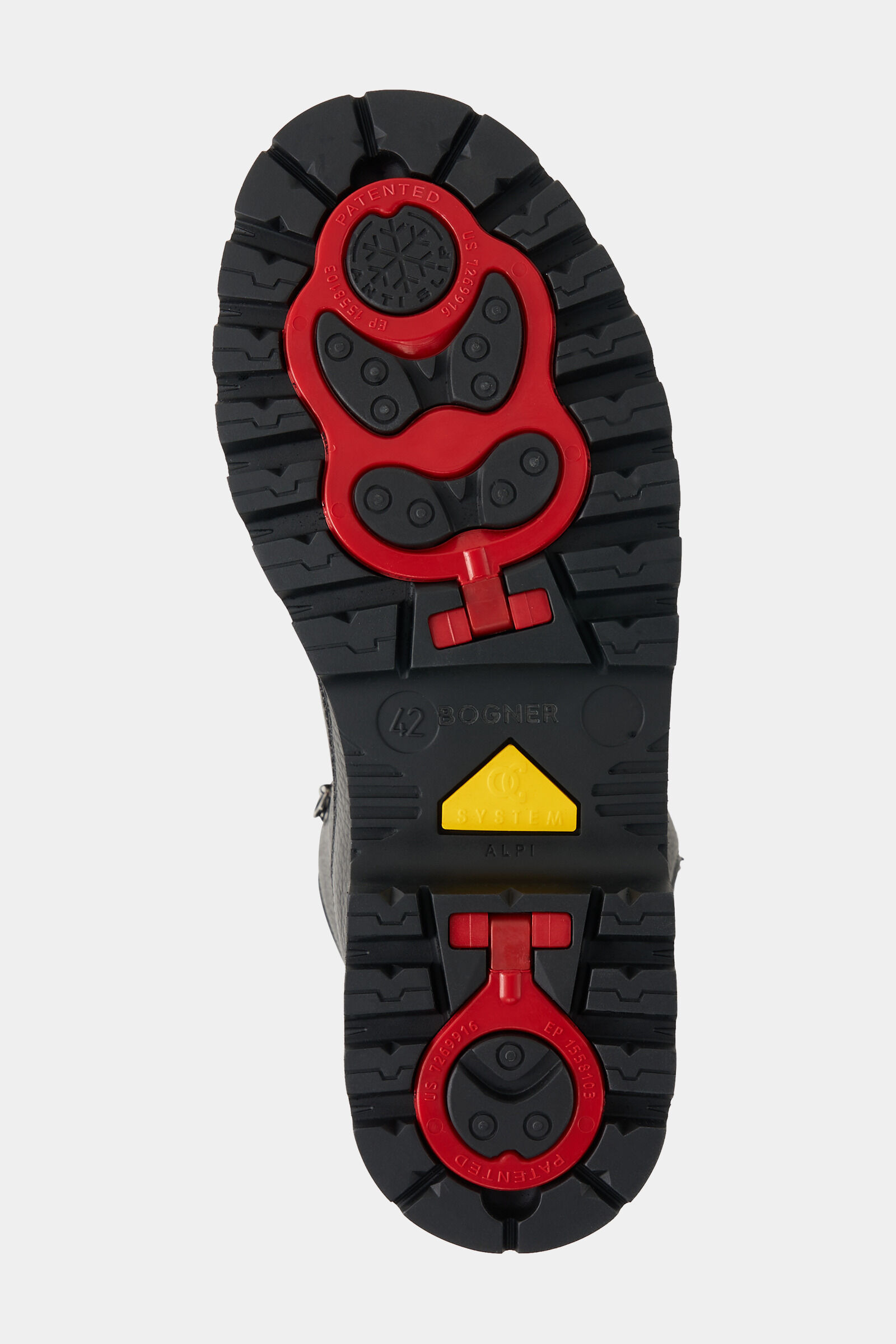 Mid Boots Helsinki with spikes in Black/Red - 8