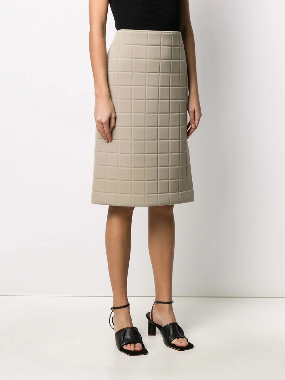 quilted straight skirt - 3