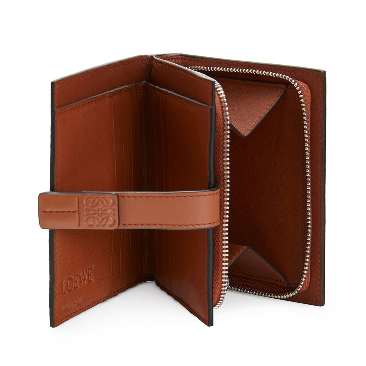 Compact zip wallet in soft grained calfskin - 2