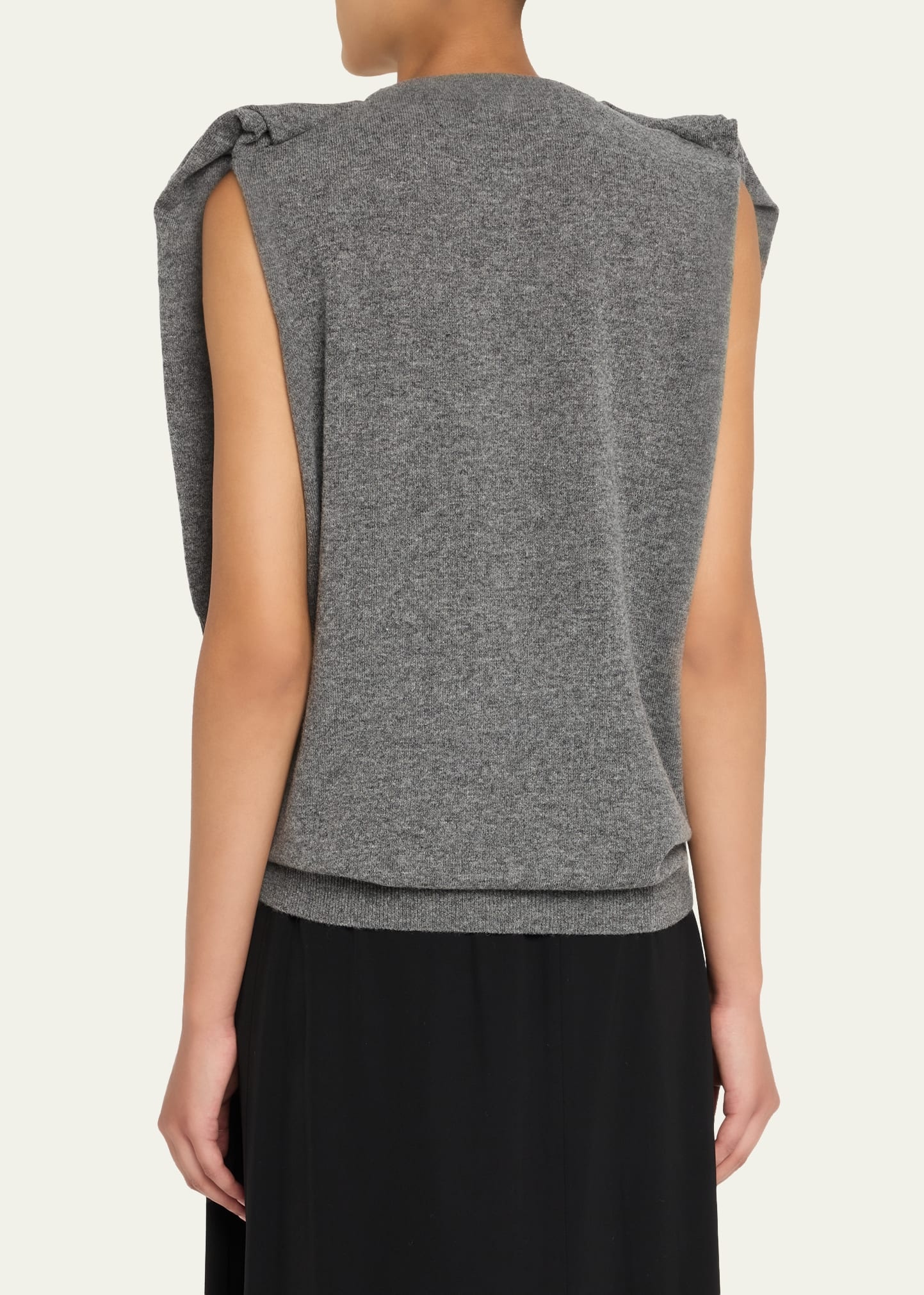 Argyle Knitted Draped-Sleeve Sweater Vest - 3