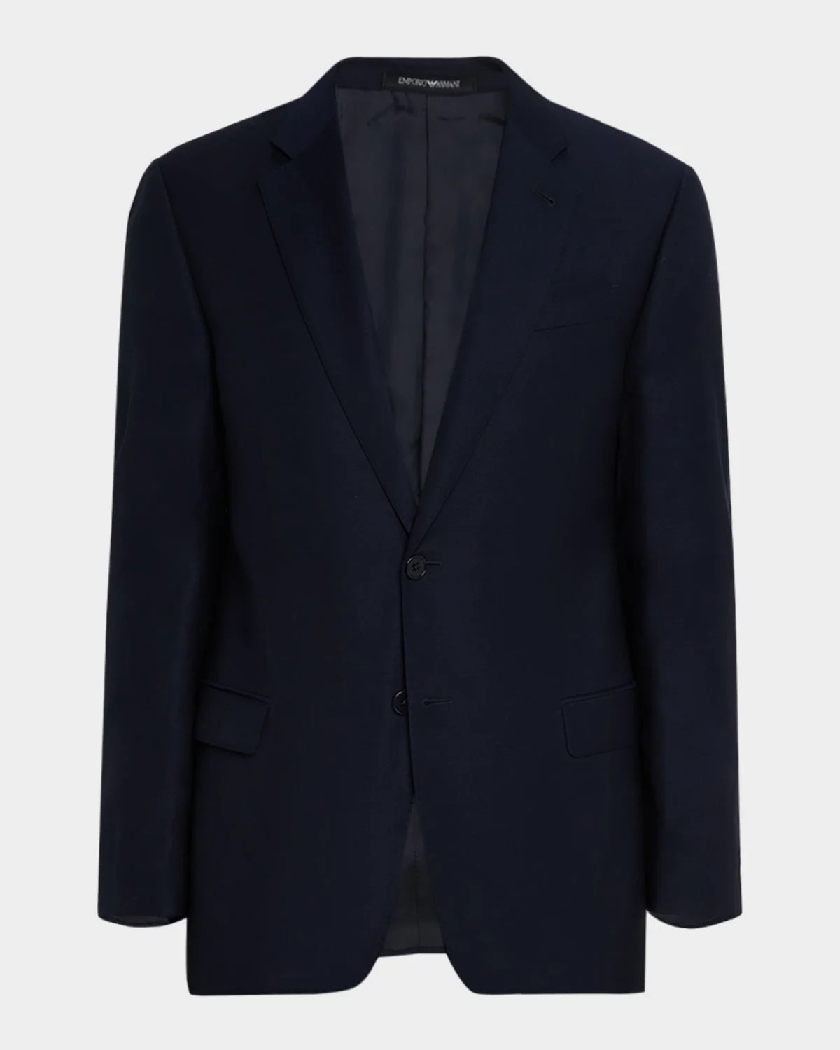 Two-Button Wool Blazer, Navy - 1