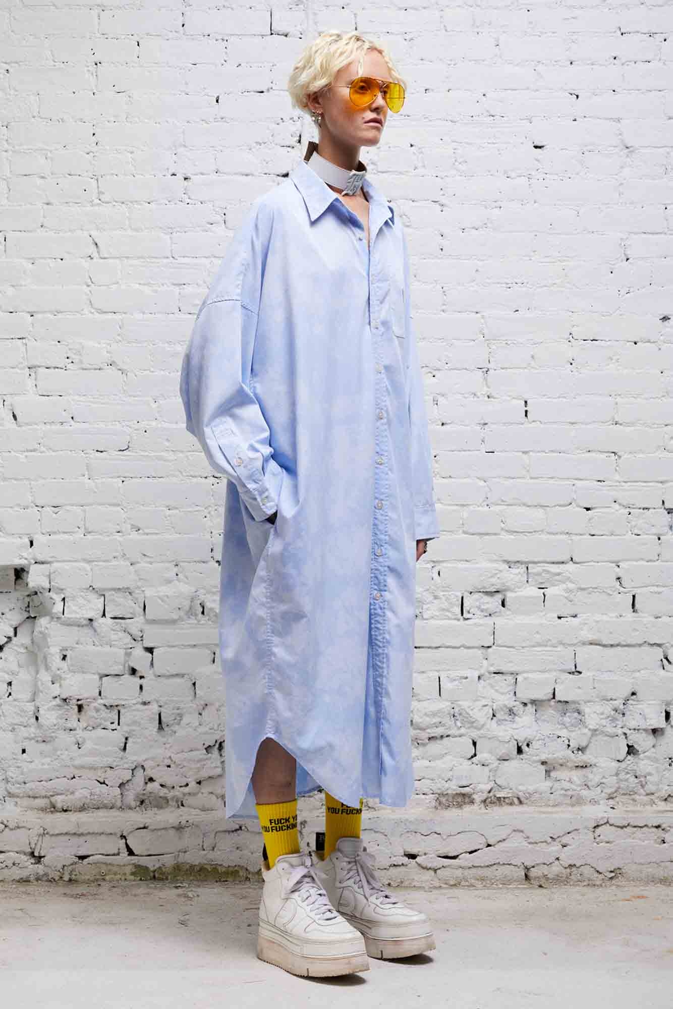 JUMBO SHIRTDRESS - CLOUDY BLUE - 4