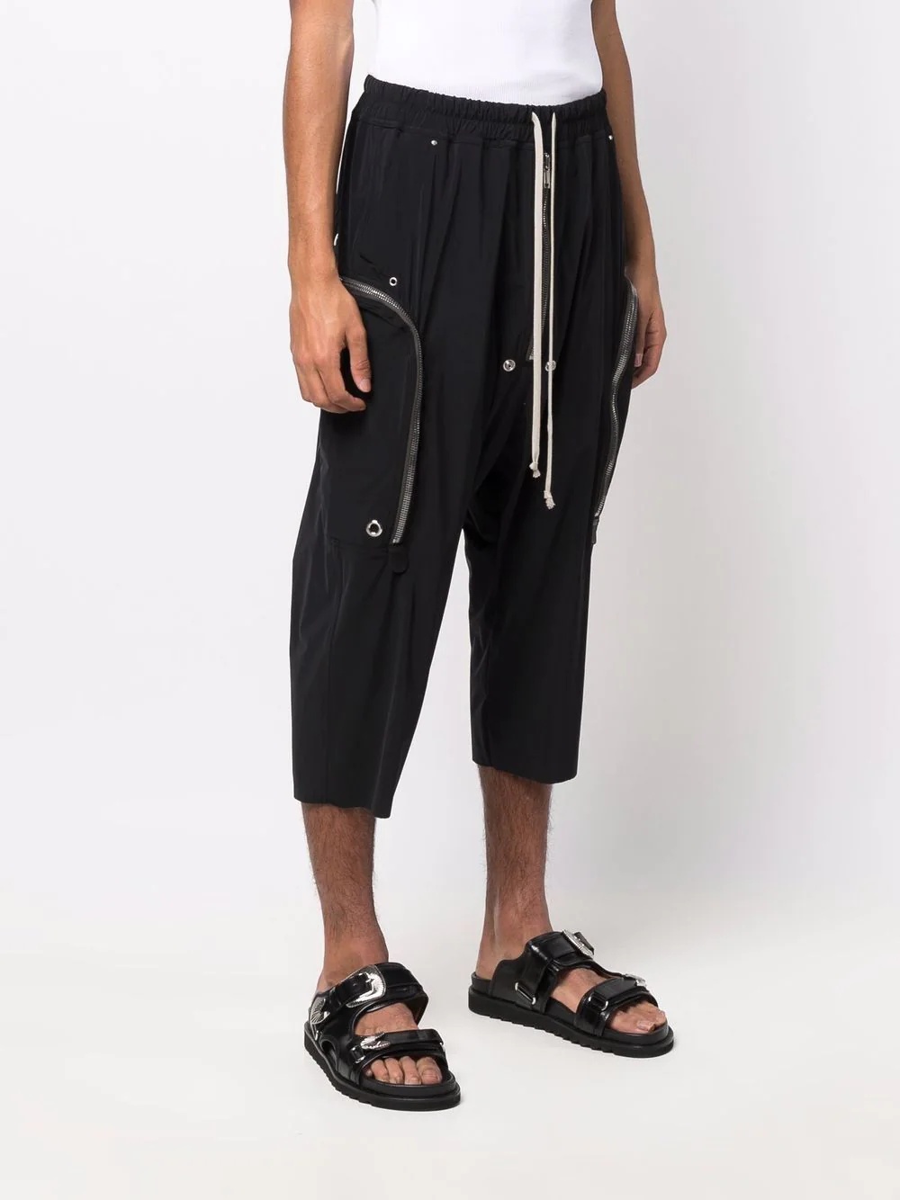 cropped drop-crotch track pants - 3