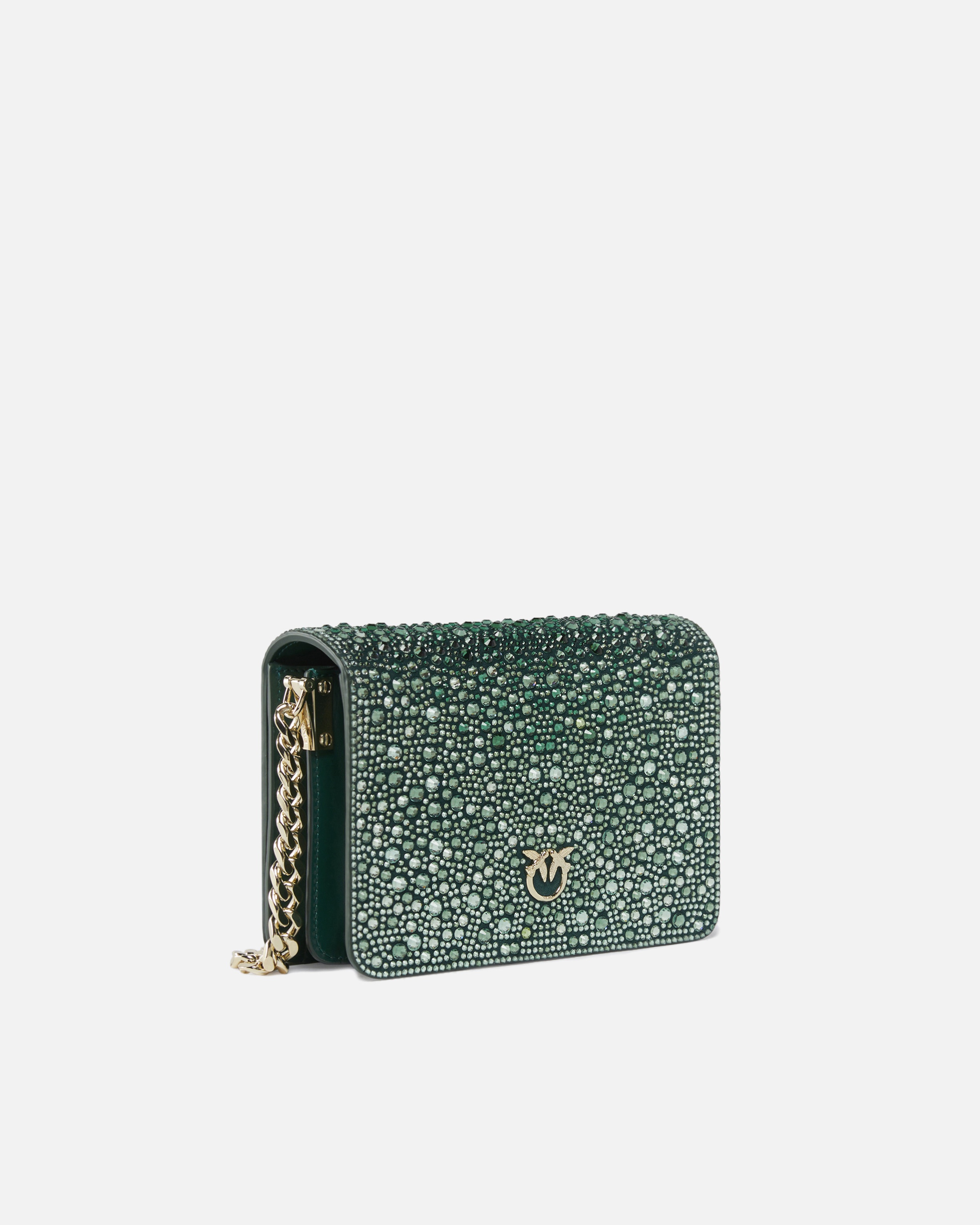 PINKO GALLERIA FULL-RHINESTONE MINI LOVE BAG CLICK - 2