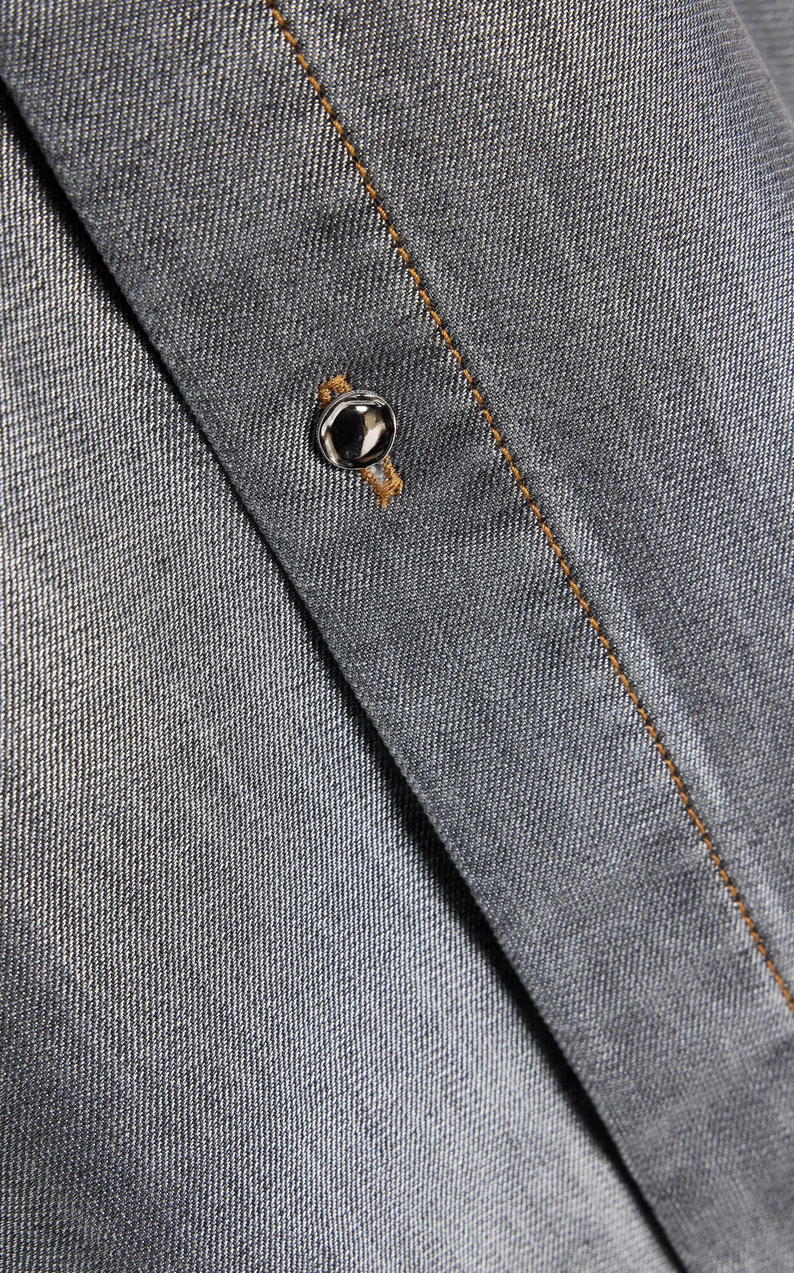 Carla Oversized Metallic Denim Shirt grey - 5