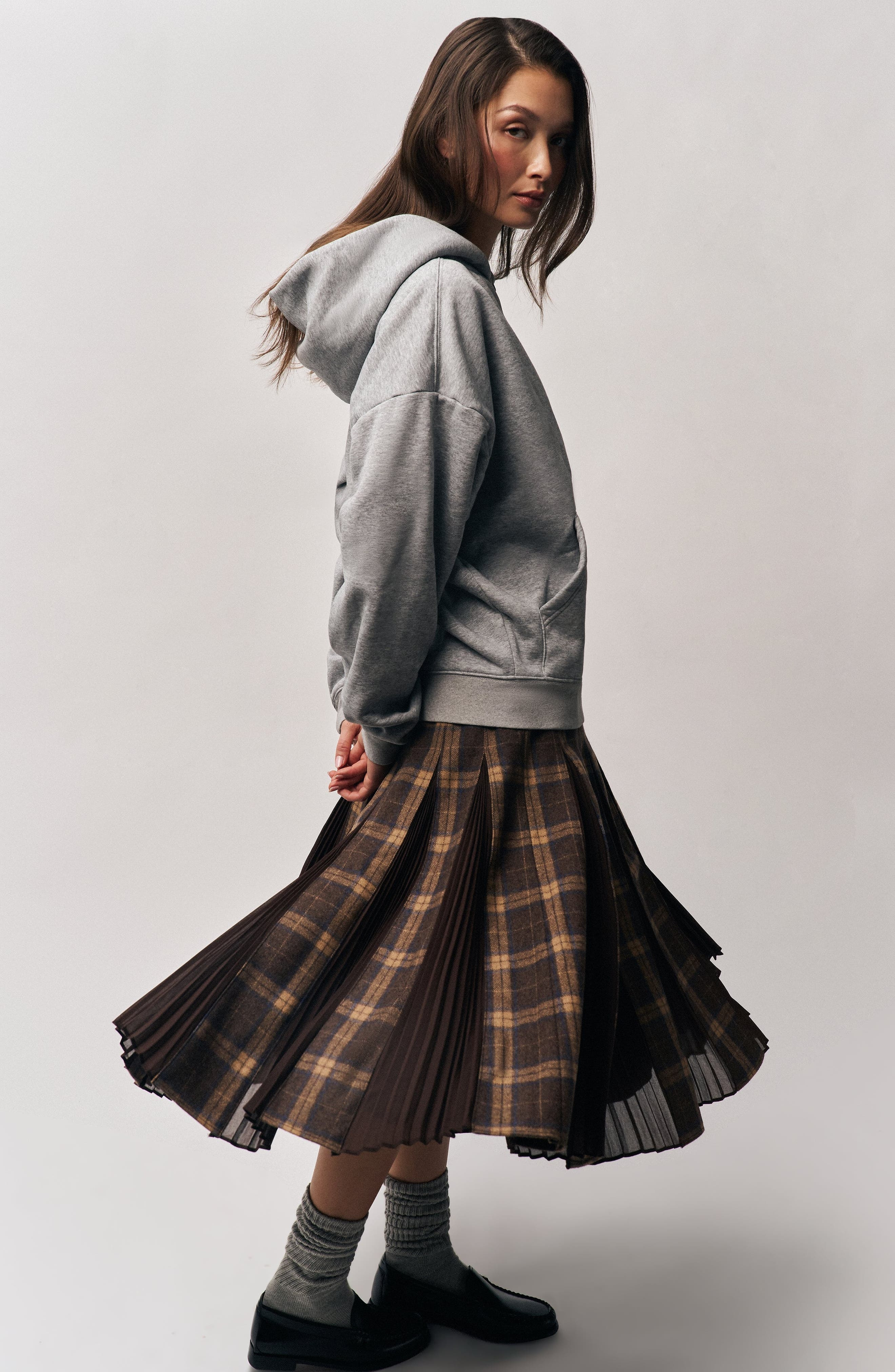 Guizio Gibson Chiffon Pleated Skirt in Tartan Multi at Nordstrom - 3
