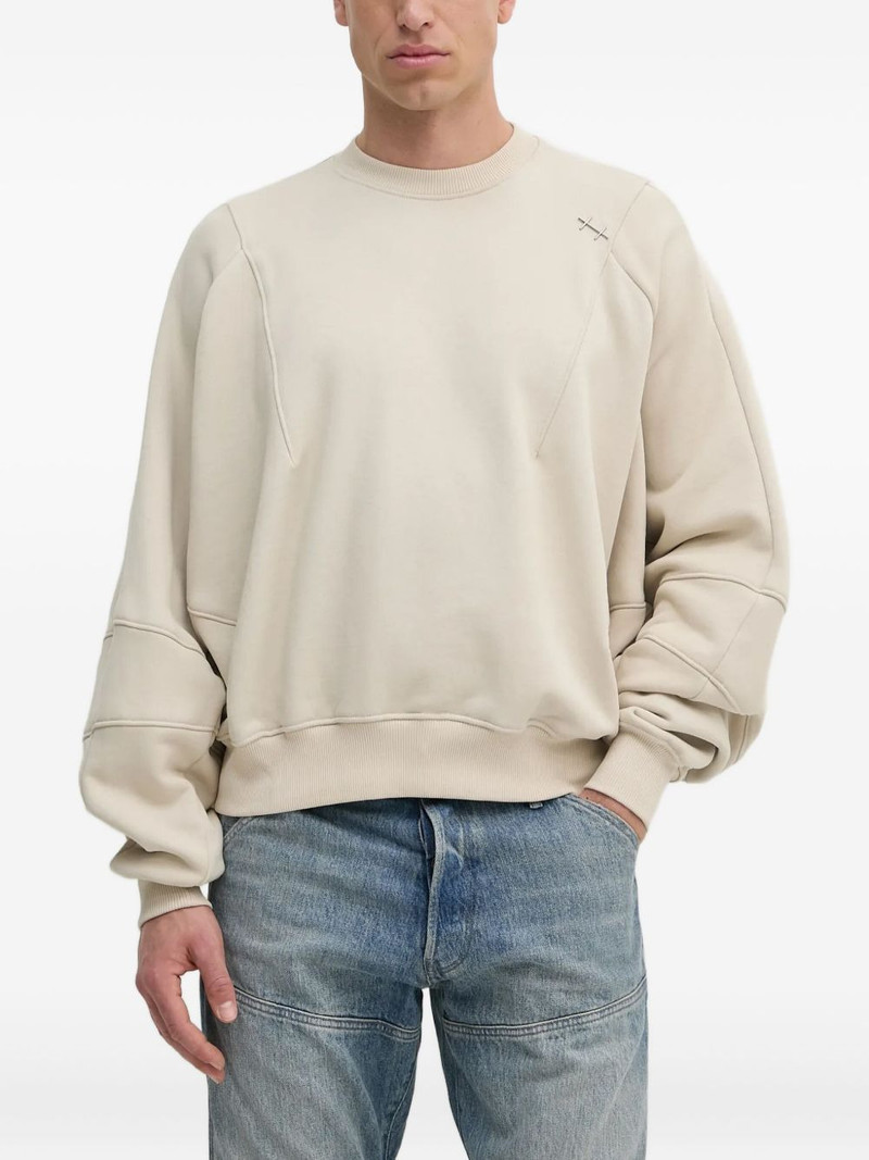 panelled crew-neck sweatshirt 1