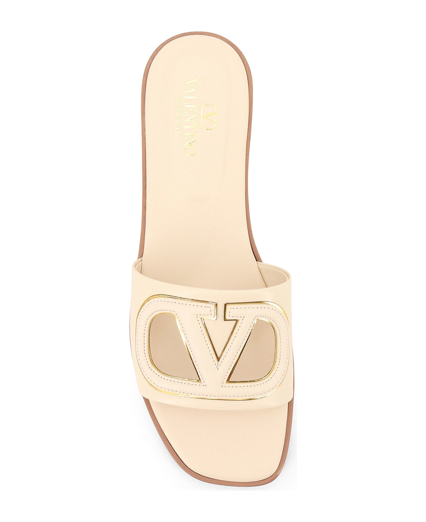 Vlogo Cut-out Leather Slides - 4