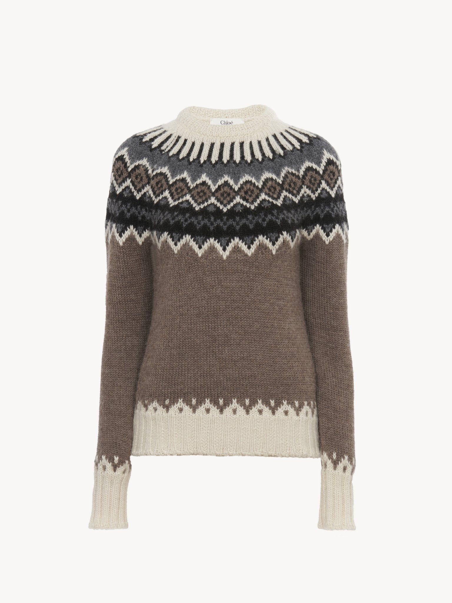 MOCK-NECK FITTED SWEATER IN FAIR ISLE WOOL KNIT - 2