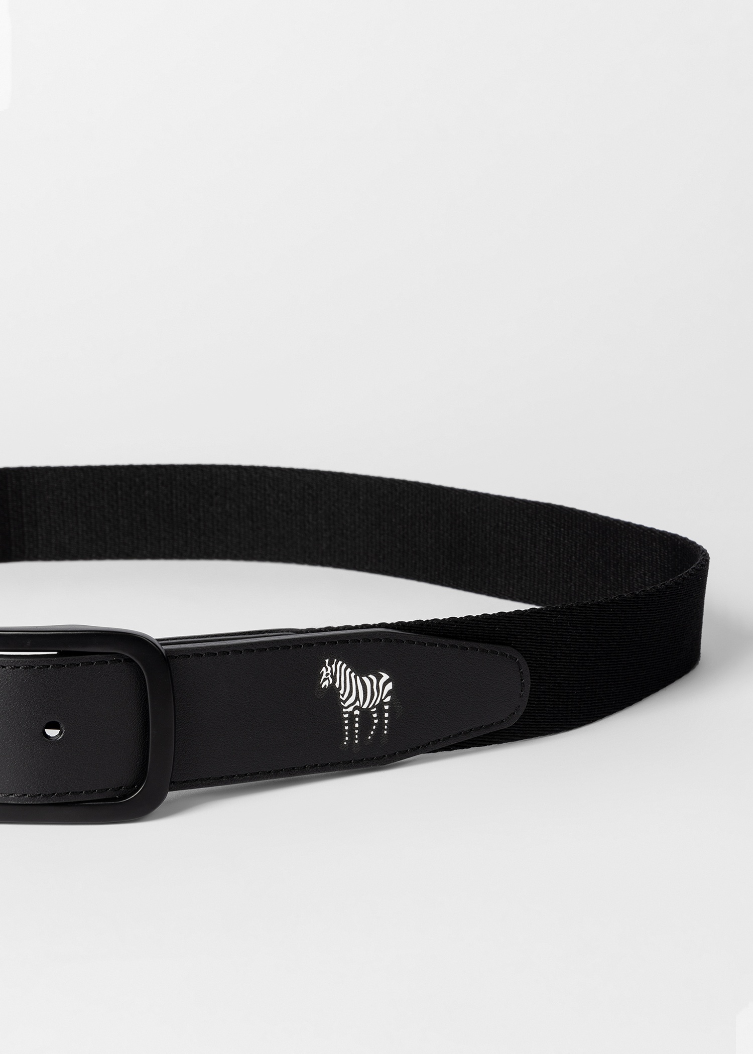 Black Webbing Belt With Zebra Tip - 3