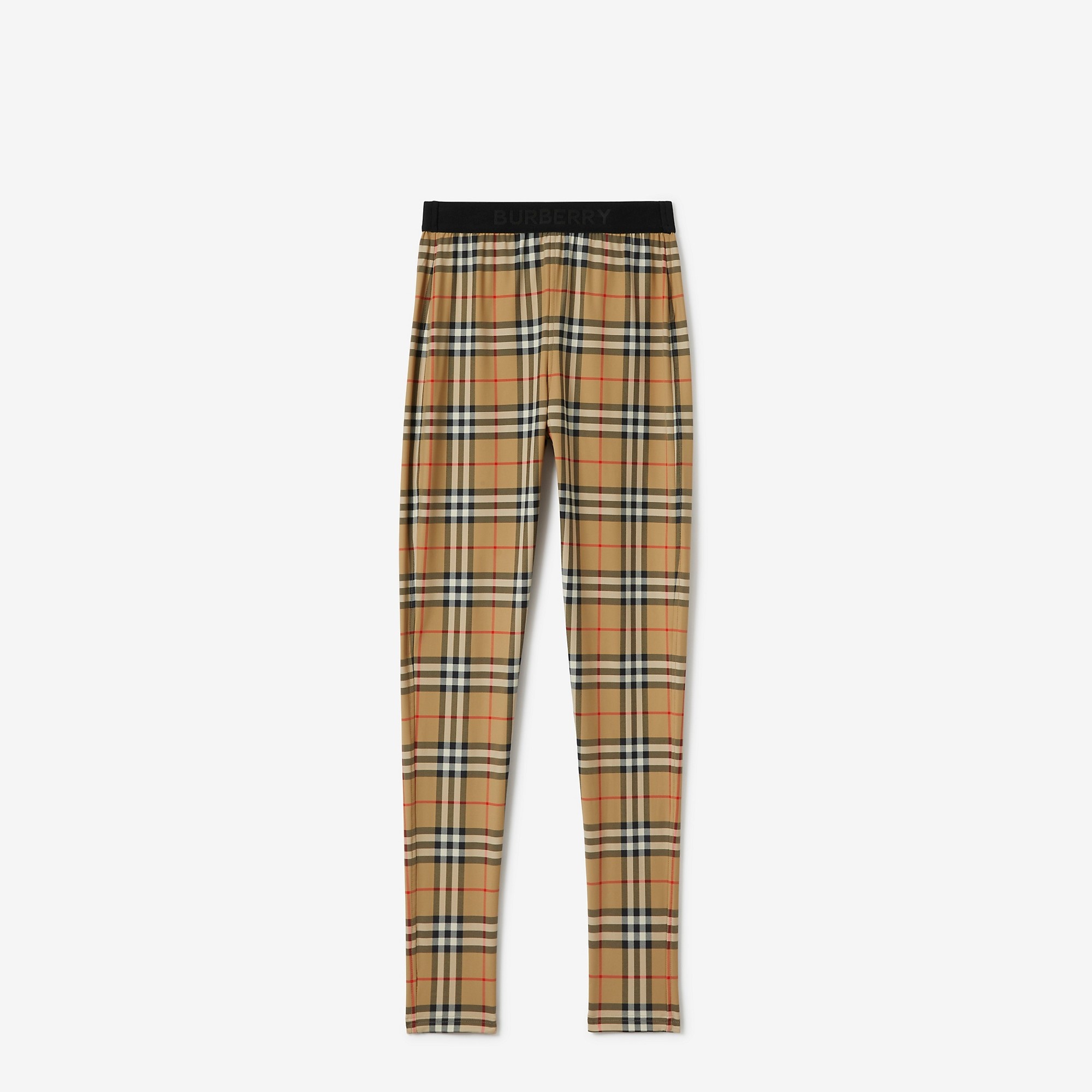 Logo Detail Vintage Check Jersey Leggings - 1