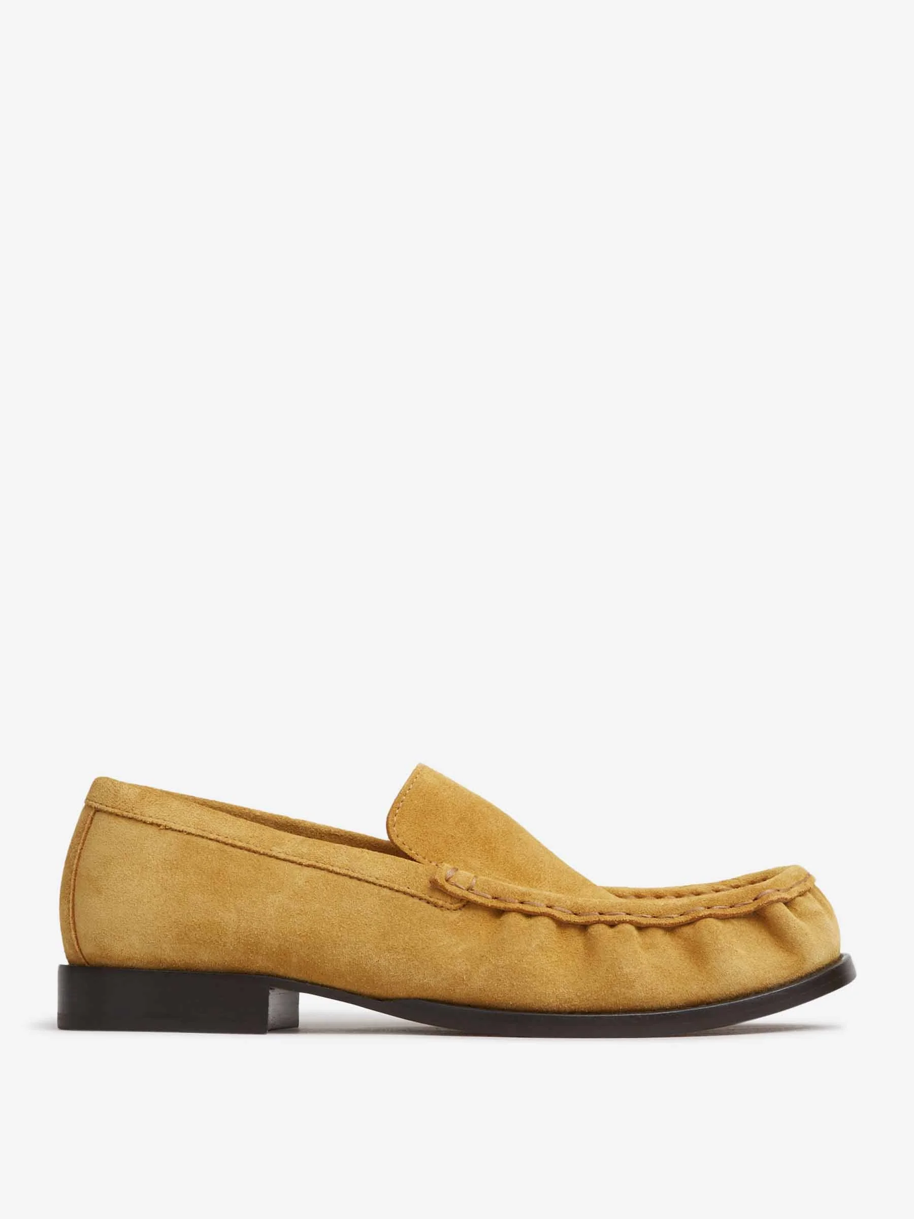 GATHERED SUEDE LOAFERS - 1