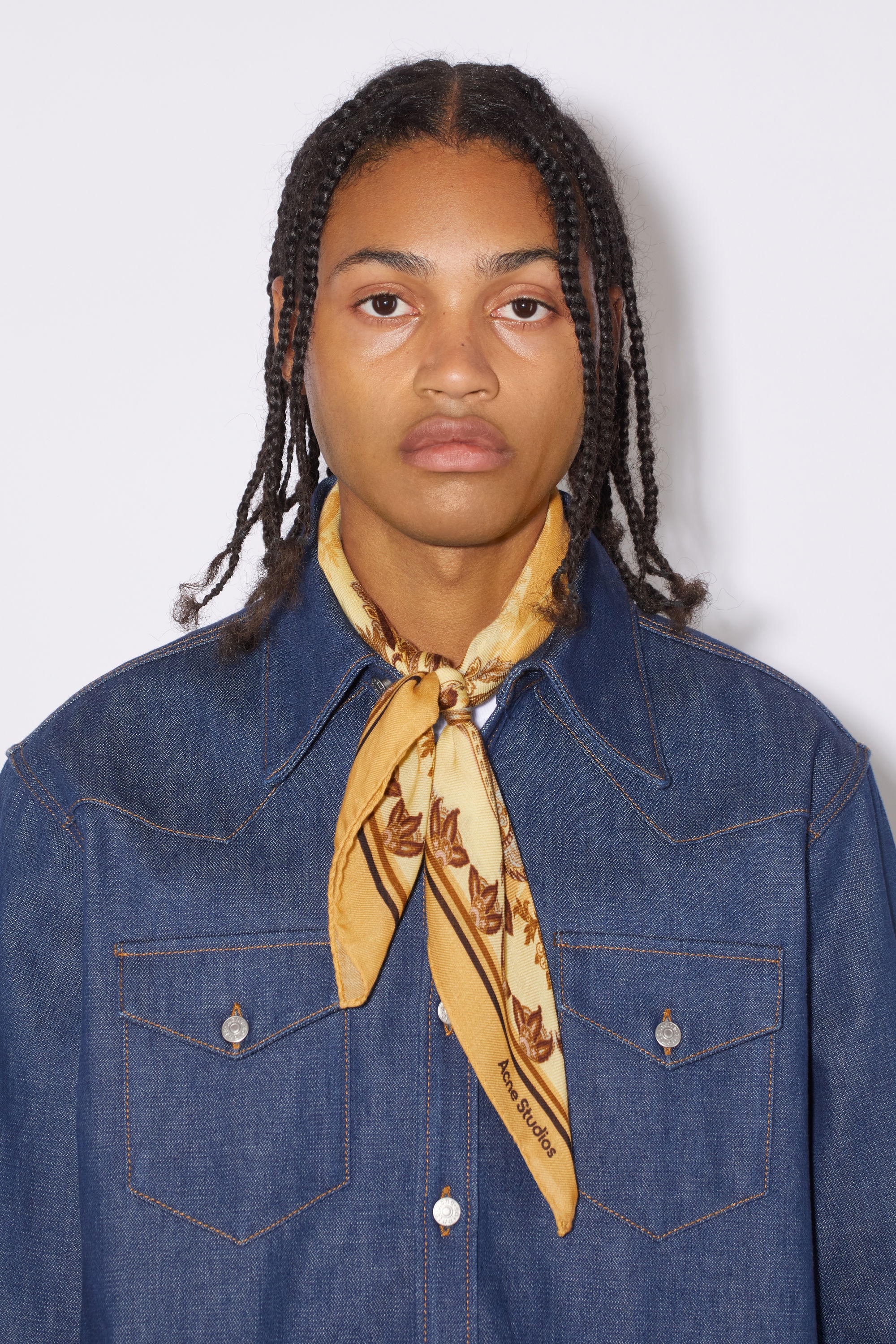 Printed cashmere scarf - Honey yellow - 3