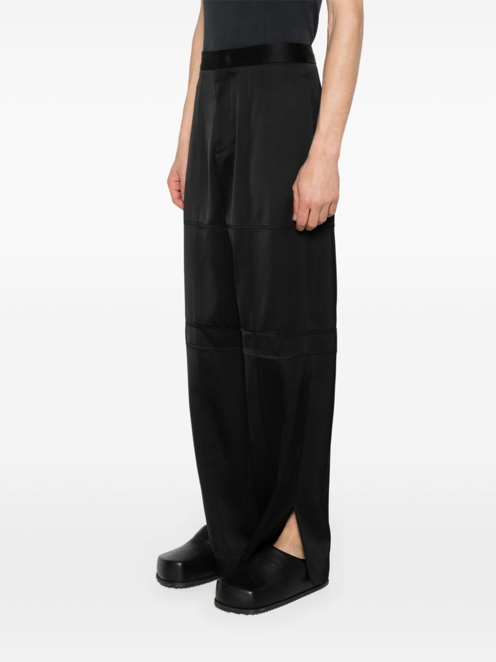straight-leg twill trousers - 3