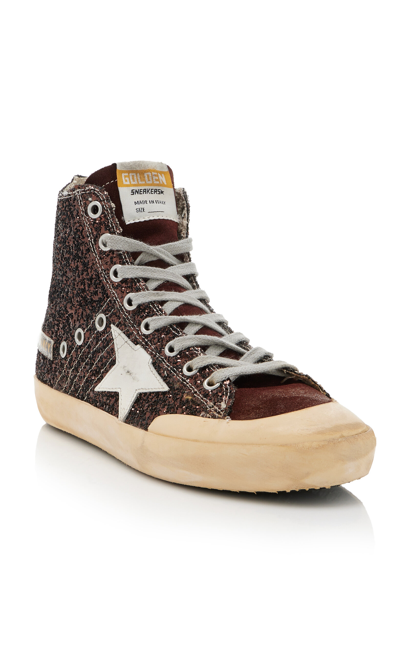 Francy Penstar Suede-Trimmed Glittered Sneakers brown - 4