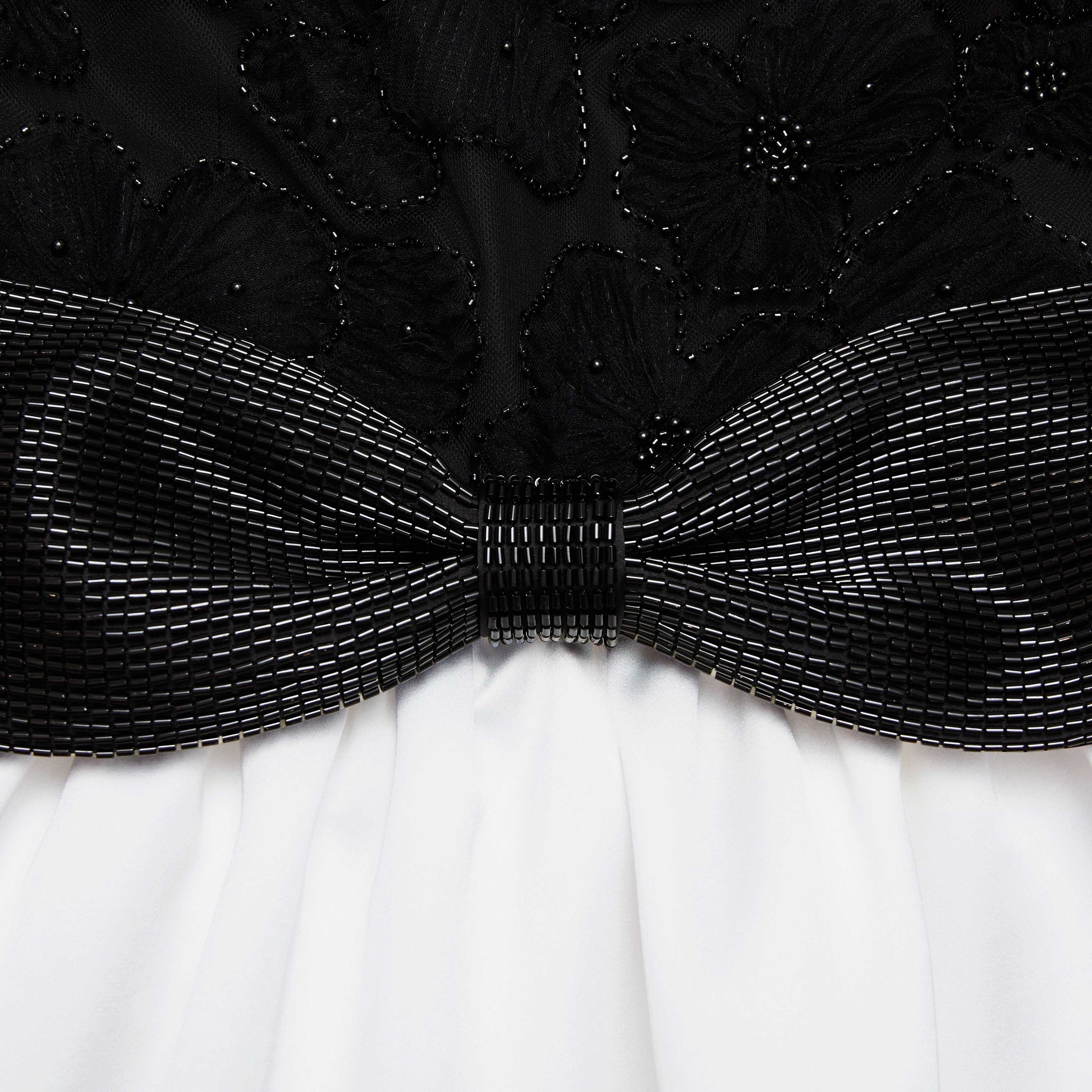 Black And White Tulle Mini Dress - 5